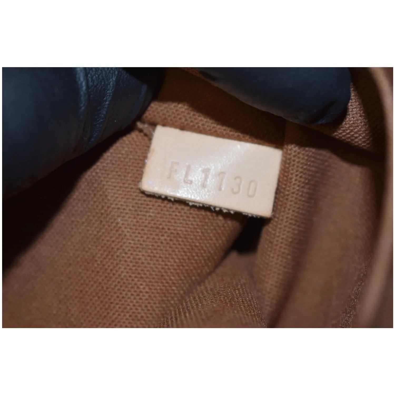 LOUIS VUITTON Alma Monogram Canvas Satchel Bag Brown