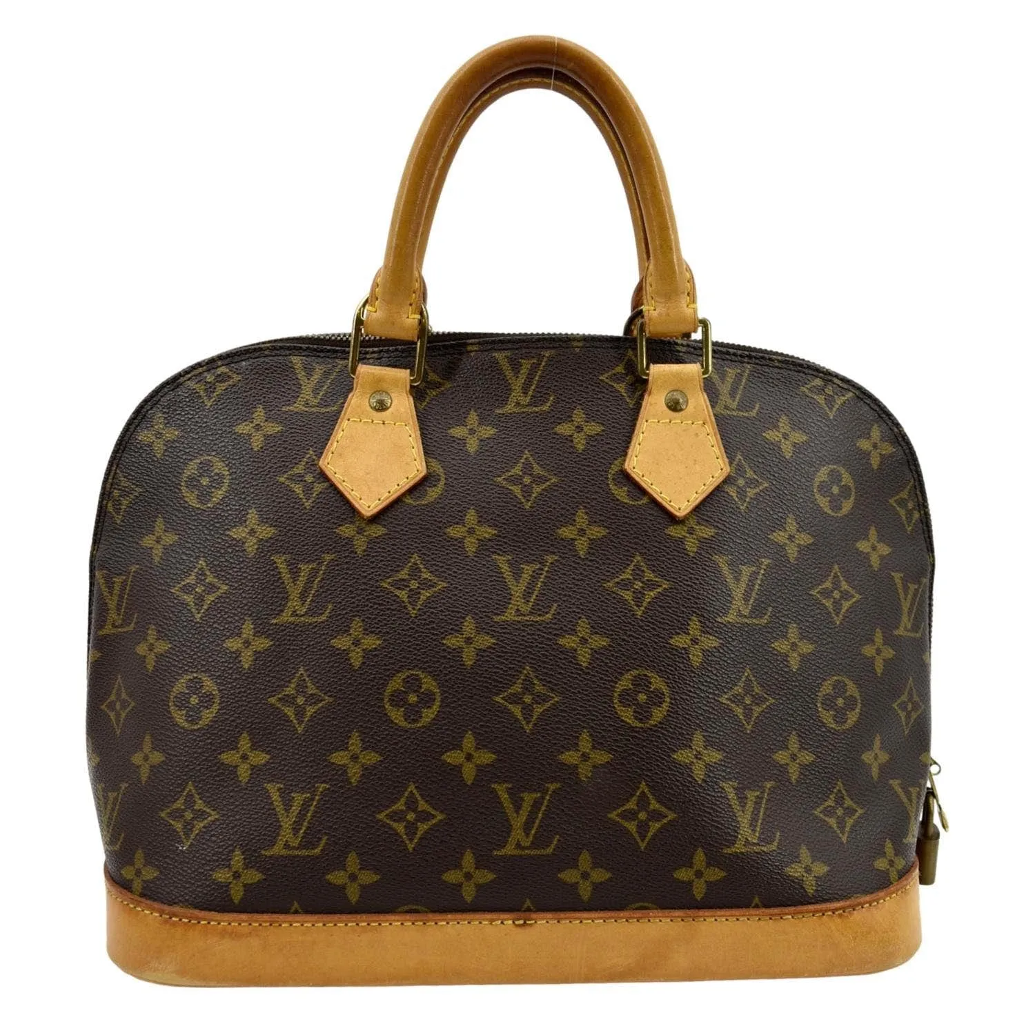 LOUIS VUITTON Alma  Monogram Canvas Satchel Crossbody Bag Brown
