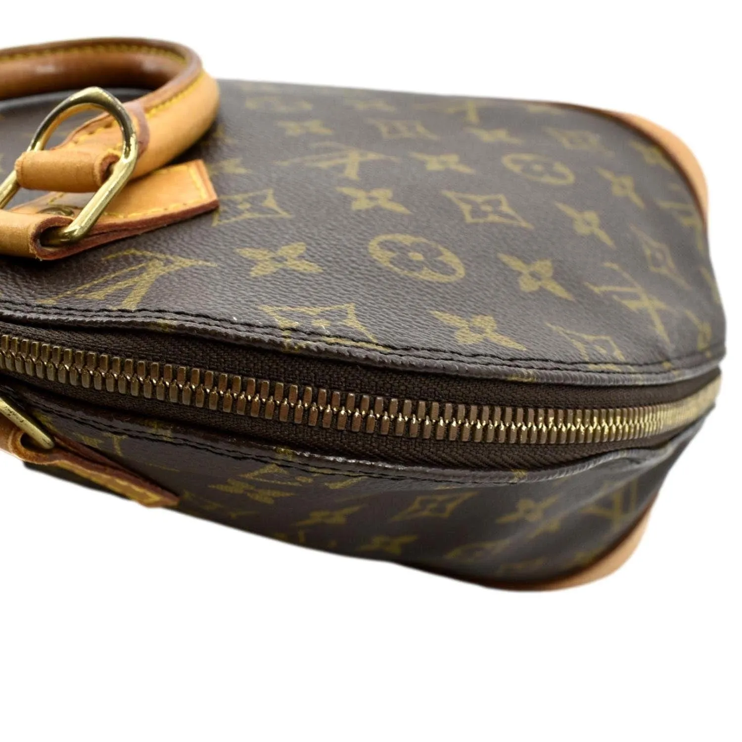 LOUIS VUITTON Alma  Monogram Canvas Satchel Crossbody Bag Brown