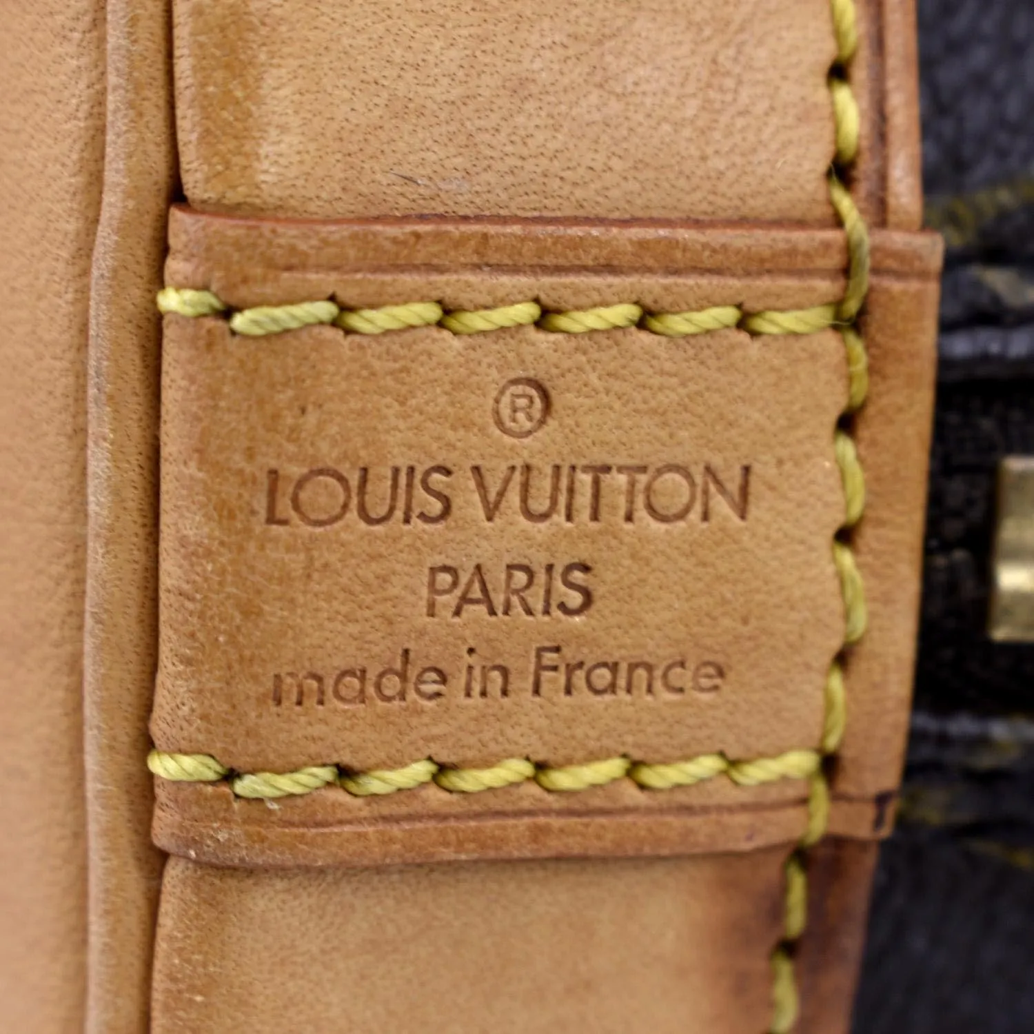 LOUIS VUITTON Alma  Monogram Canvas Satchel Crossbody Bag Brown