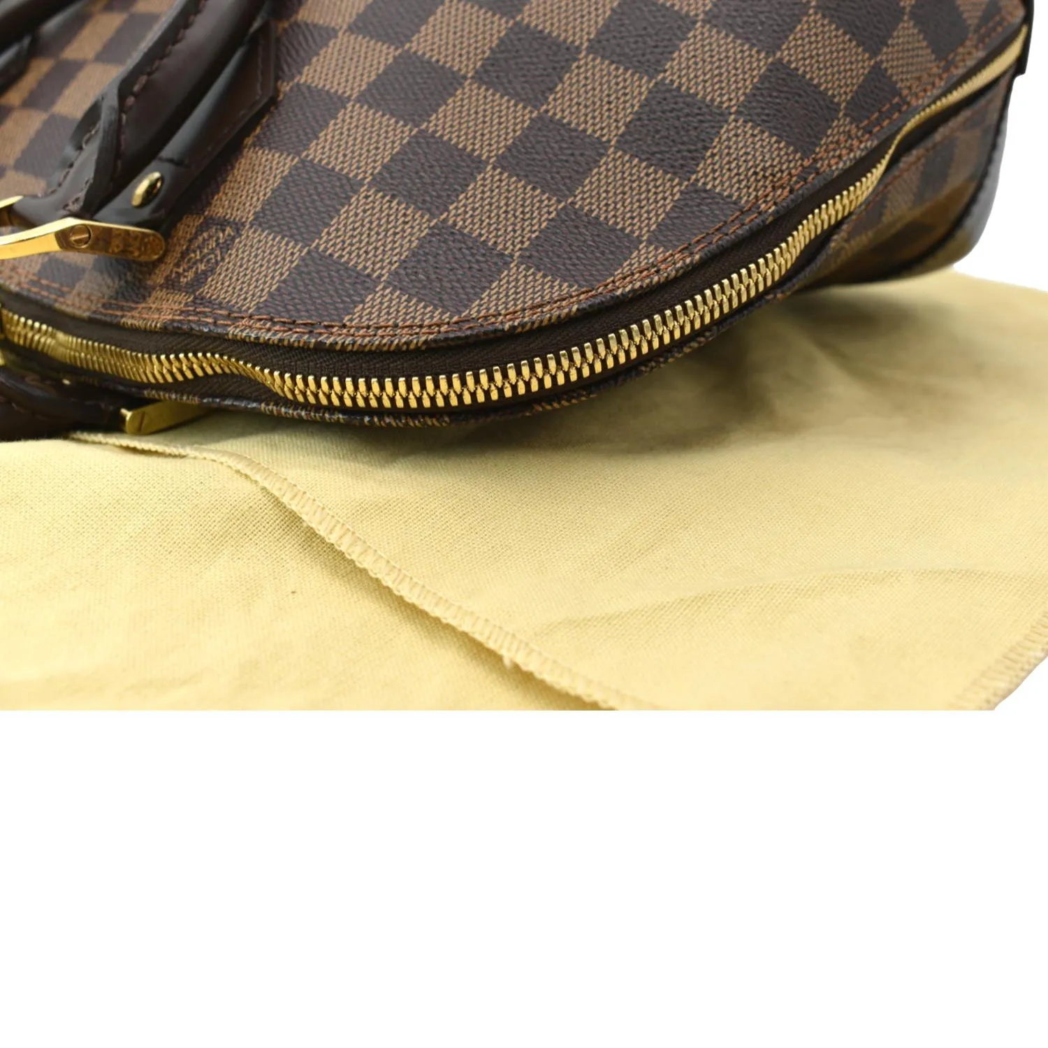 LOUIS VUITTON Alma PM Damier Ebene Satchel Bag Brown