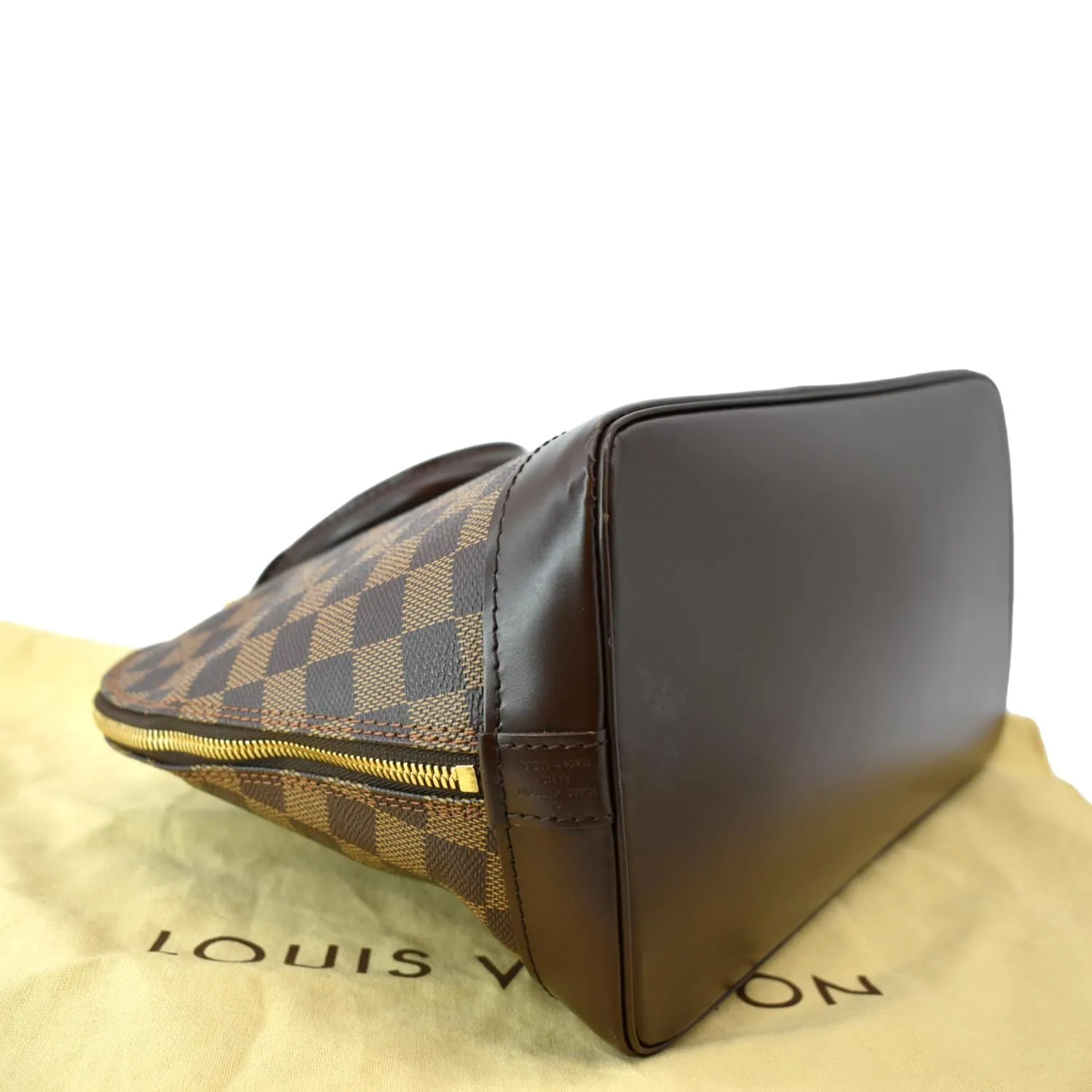 LOUIS VUITTON Alma PM Damier Ebene Satchel Bag Brown