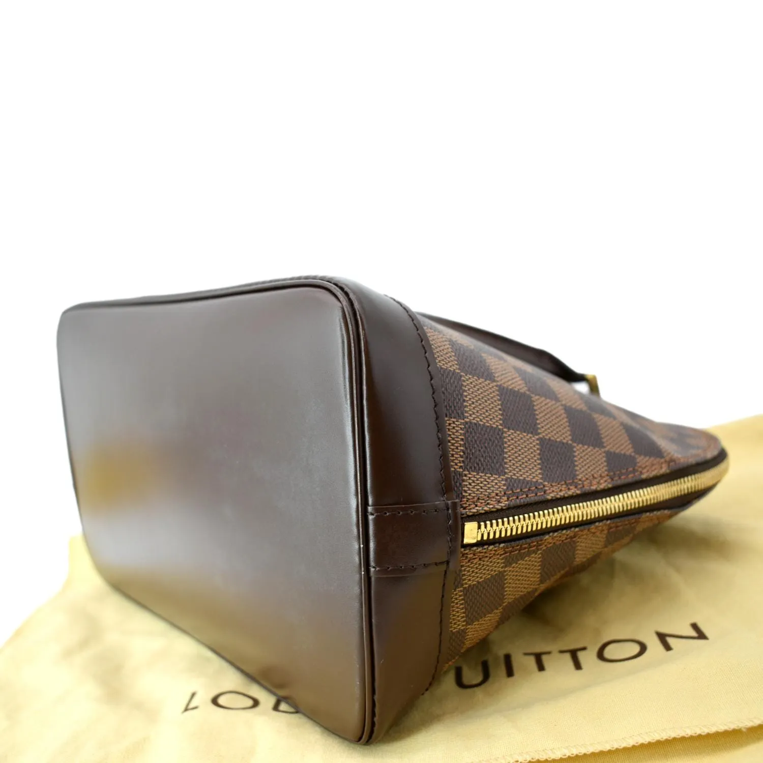 LOUIS VUITTON Alma PM Damier Ebene Satchel Bag Brown