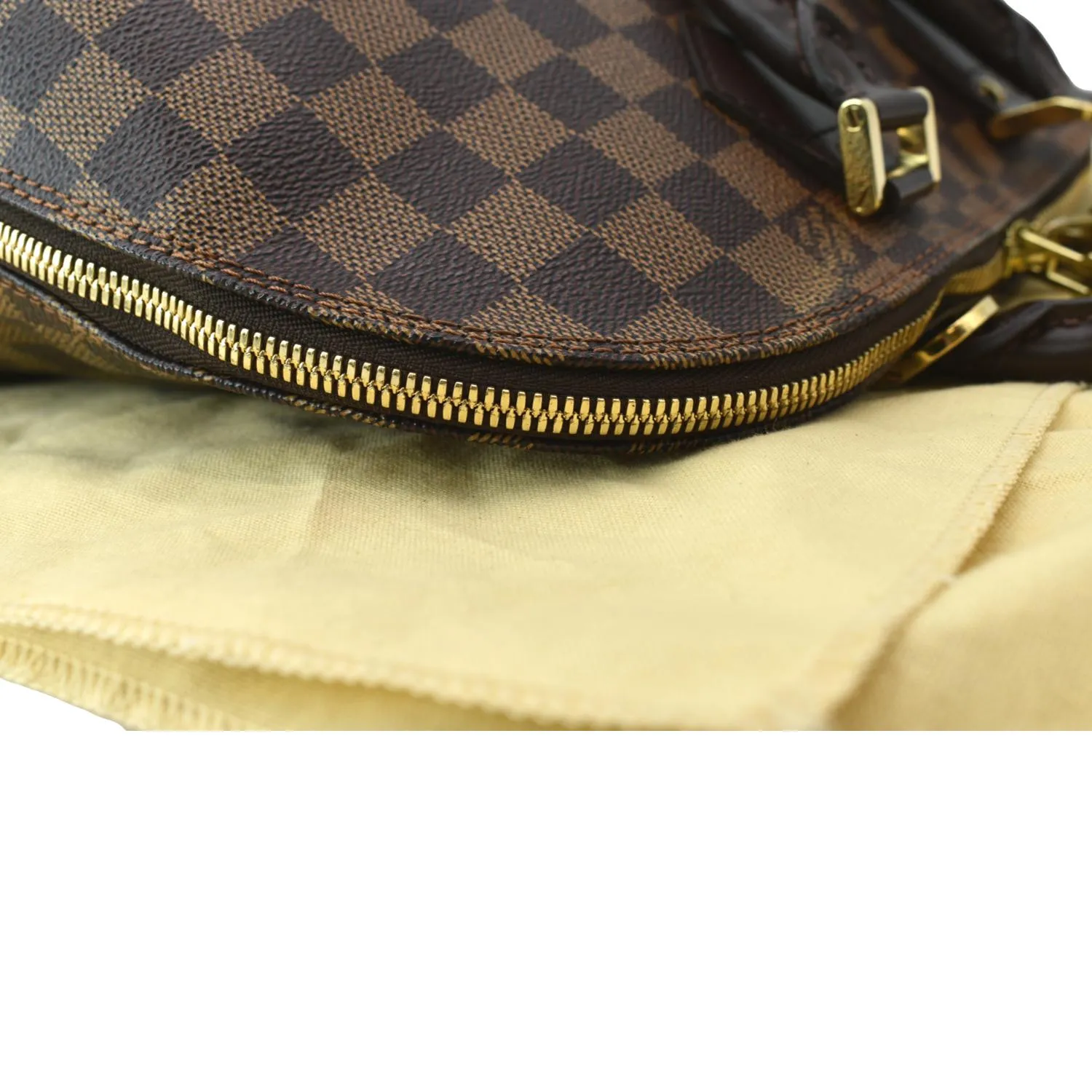 LOUIS VUITTON Alma PM Damier Ebene Satchel Bag Brown
