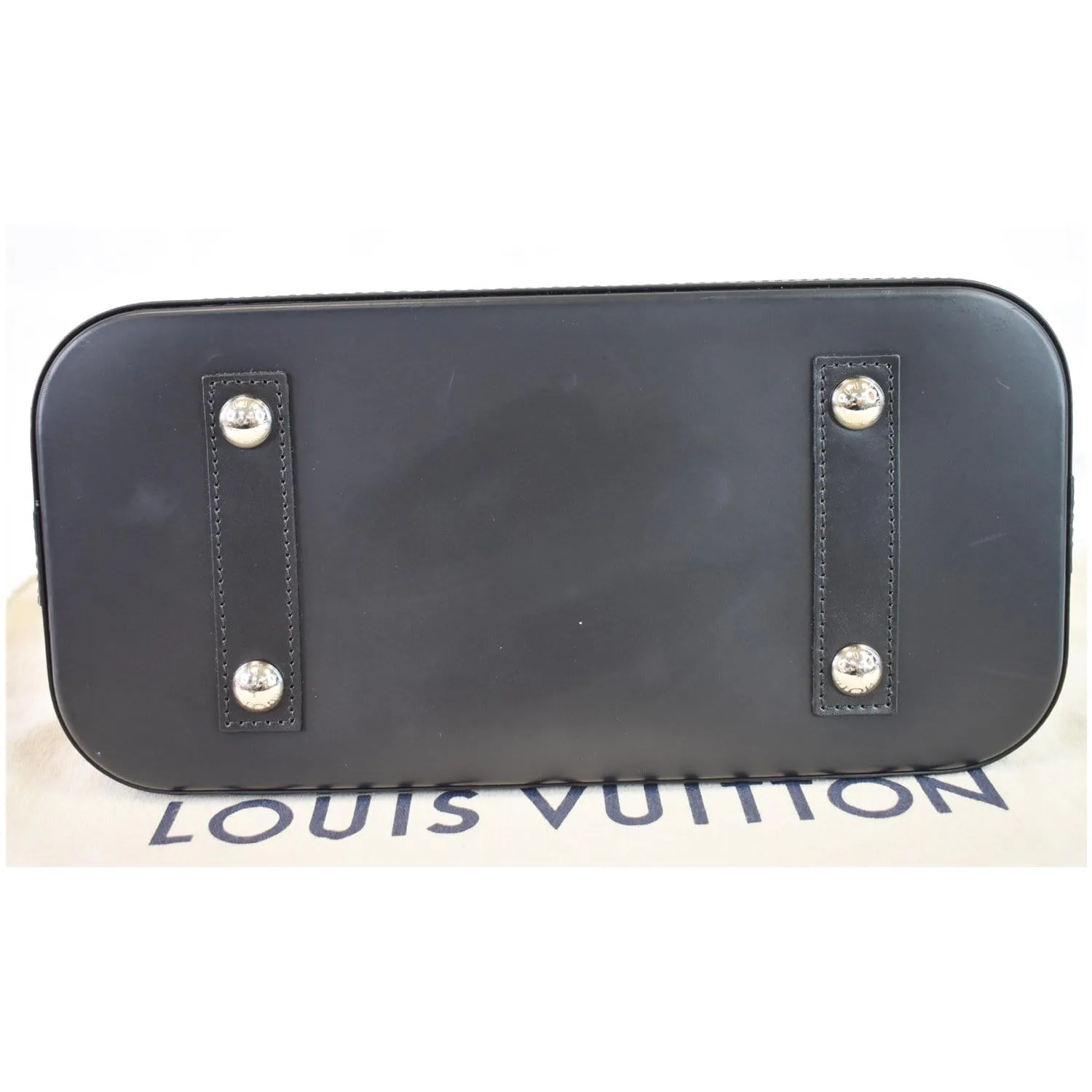 LOUIS VUITTON Alma PM Epi Leather Satchel Bag Black