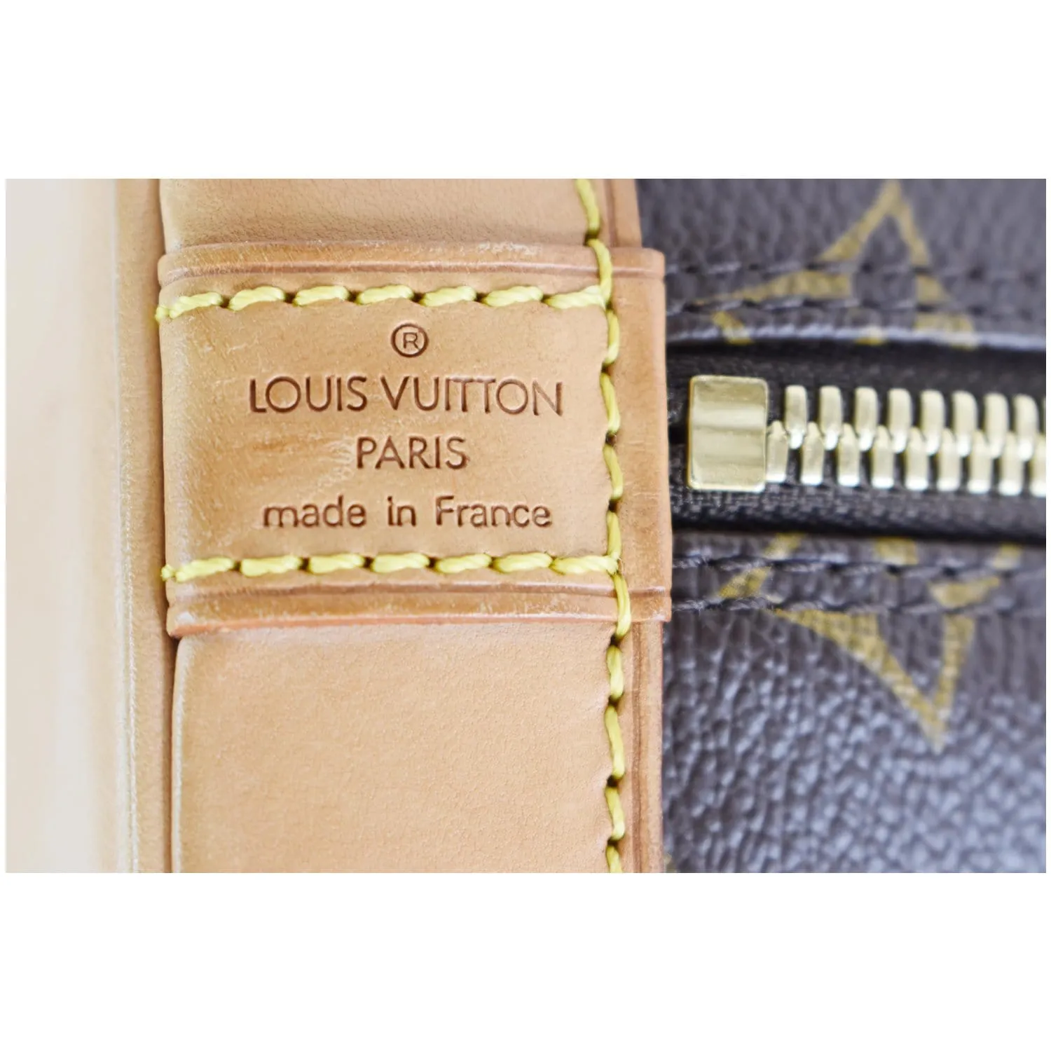 LOUIS VUITTON Alma PM Monogram Canvas Satchel Bag Brown