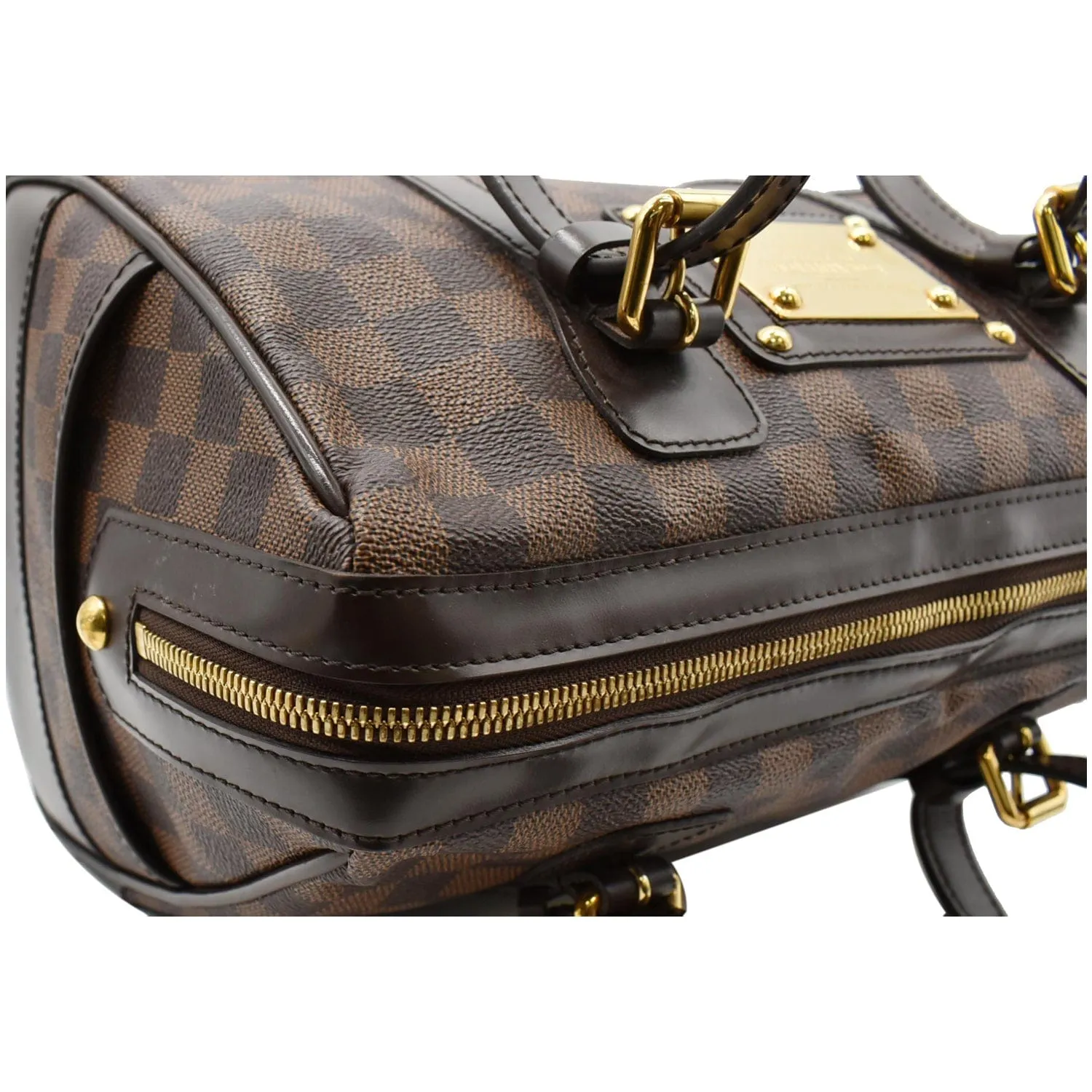 LOUIS VUITTON Berkeley Damier Ebene Satchel Bag Brown