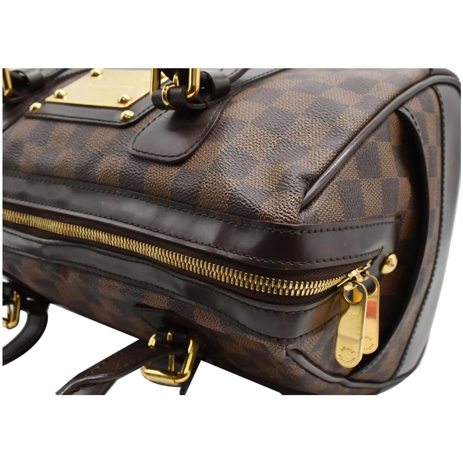 LOUIS VUITTON Berkeley Damier Ebene Satchel Bag Brown