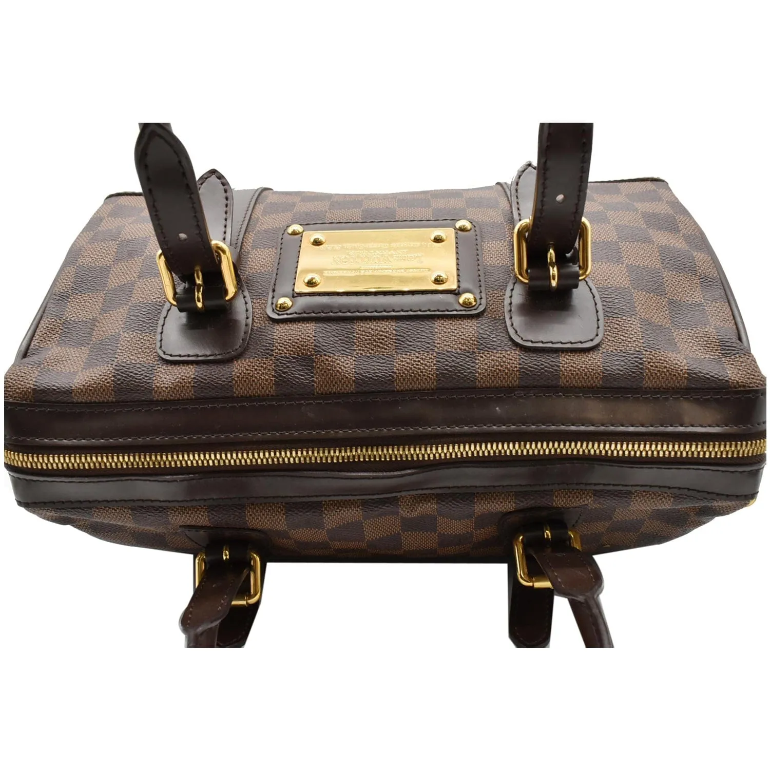 LOUIS VUITTON Berkeley Damier Ebene Satchel Bag Brown