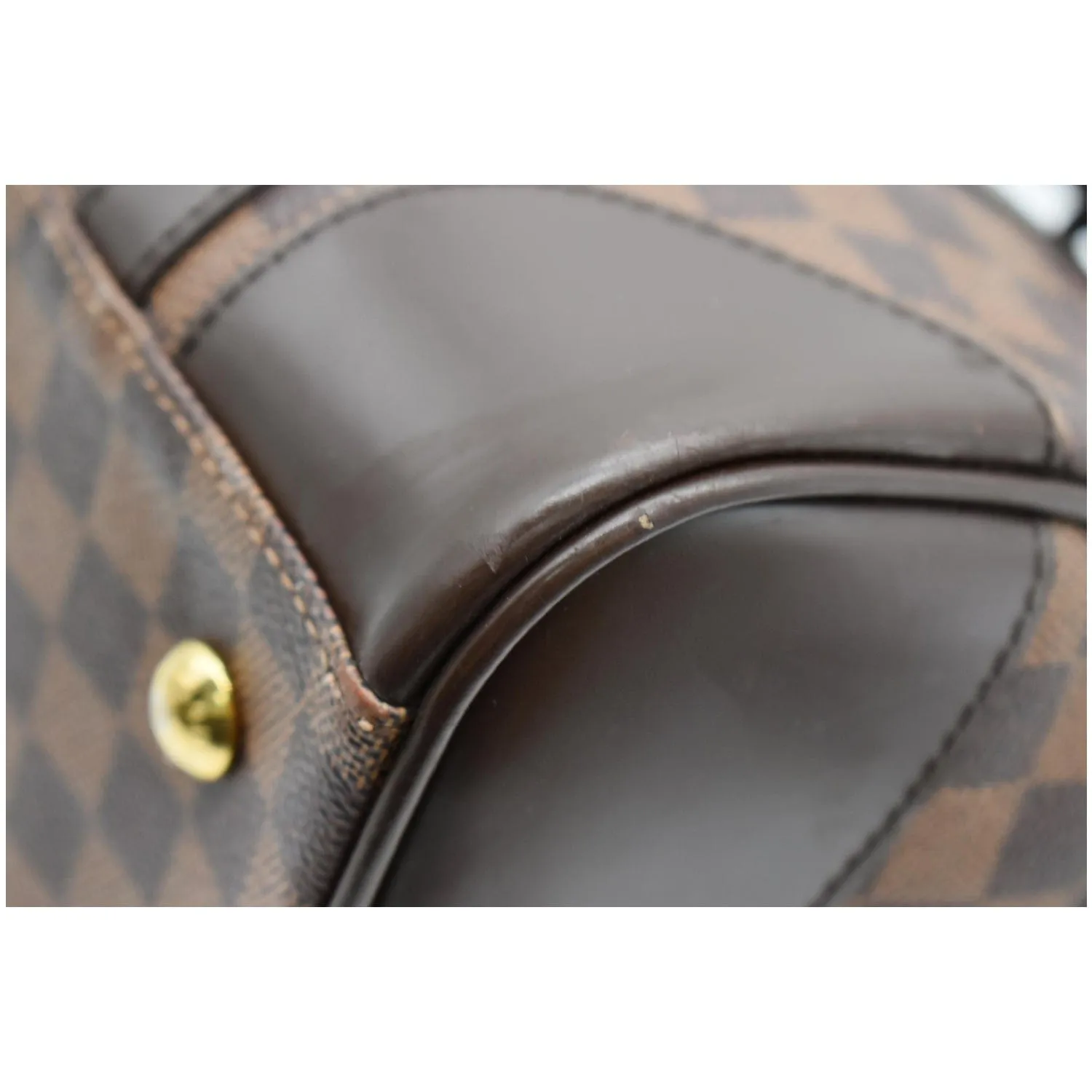 LOUIS VUITTON Berkeley Damier Ebene Satchel Bag Brown