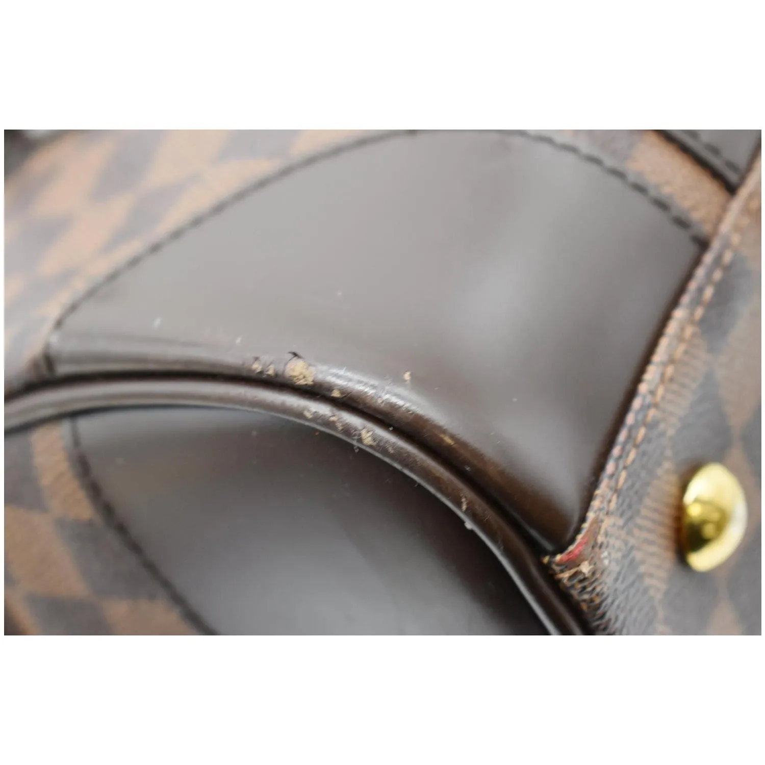 LOUIS VUITTON Berkeley Damier Ebene Satchel Bag Brown