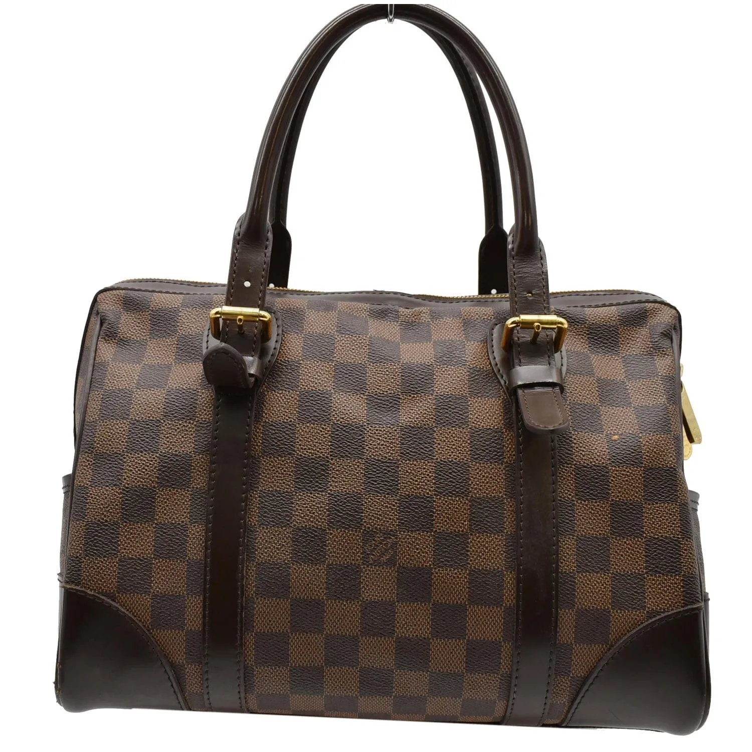 LOUIS VUITTON Berkeley Damier Ebene Satchel Bag Brown