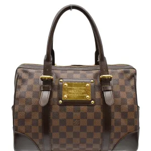 LOUIS VUITTON Berkeley Damier Ebene Satchel Bag Brown