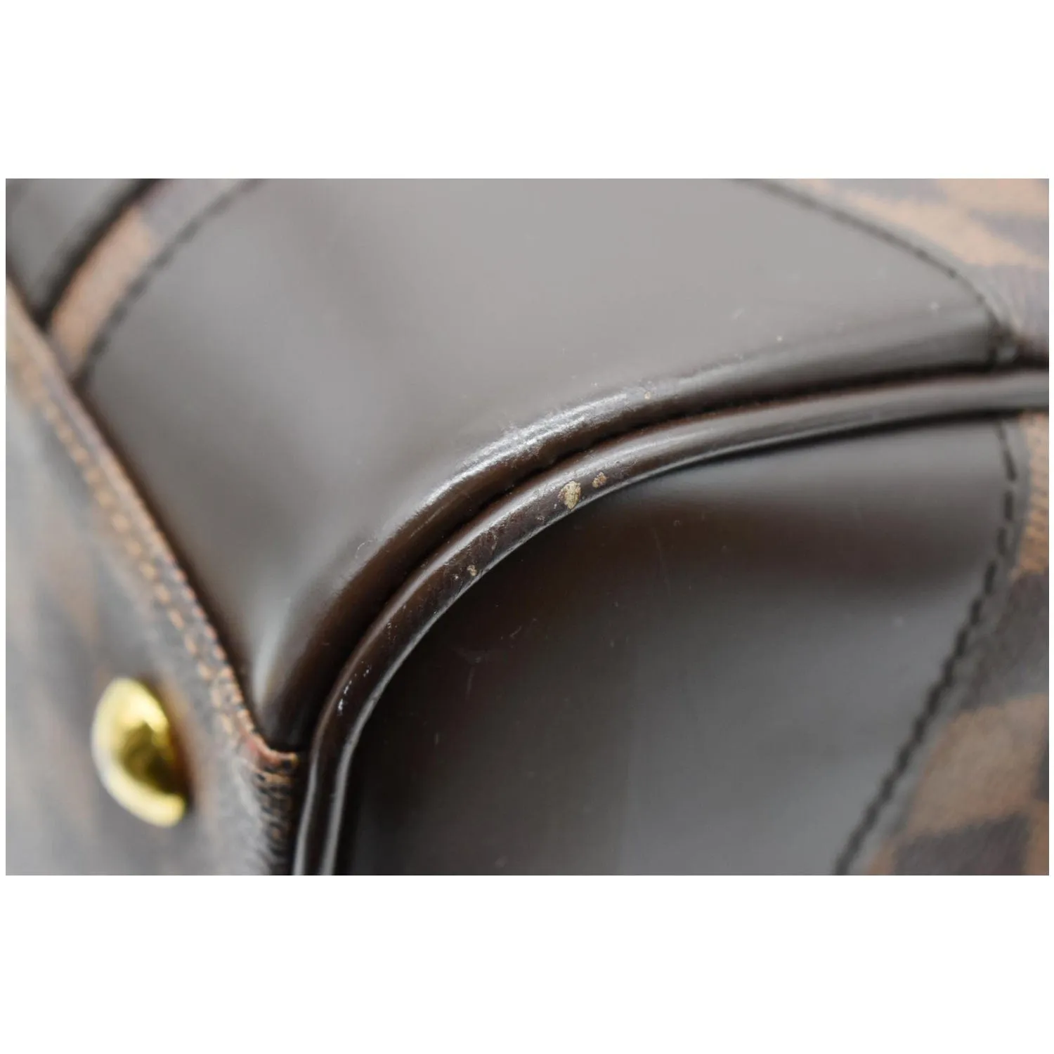 LOUIS VUITTON Berkeley Damier Ebene Satchel Bag Brown