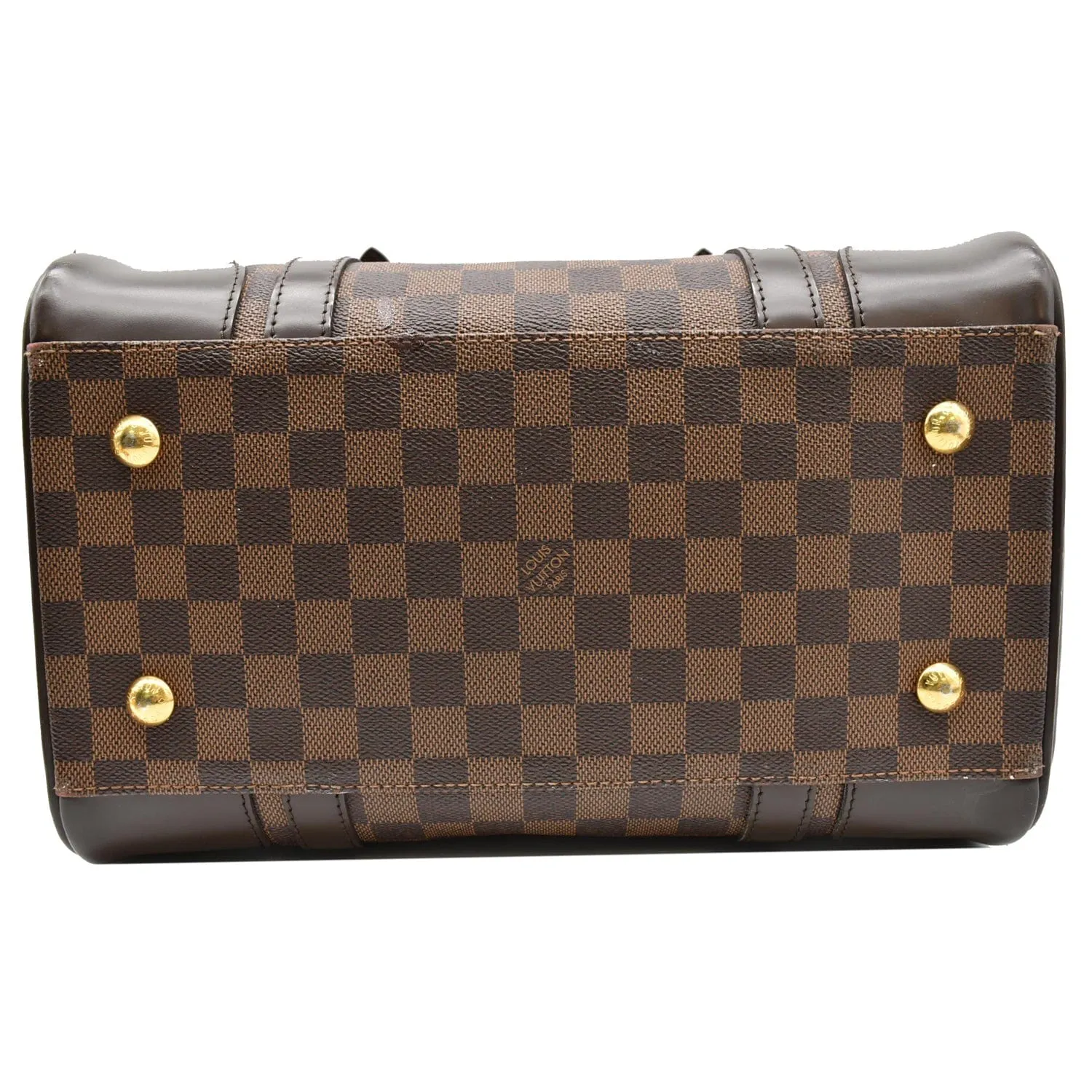 LOUIS VUITTON Berkeley Damier Ebene Satchel Bag Brown