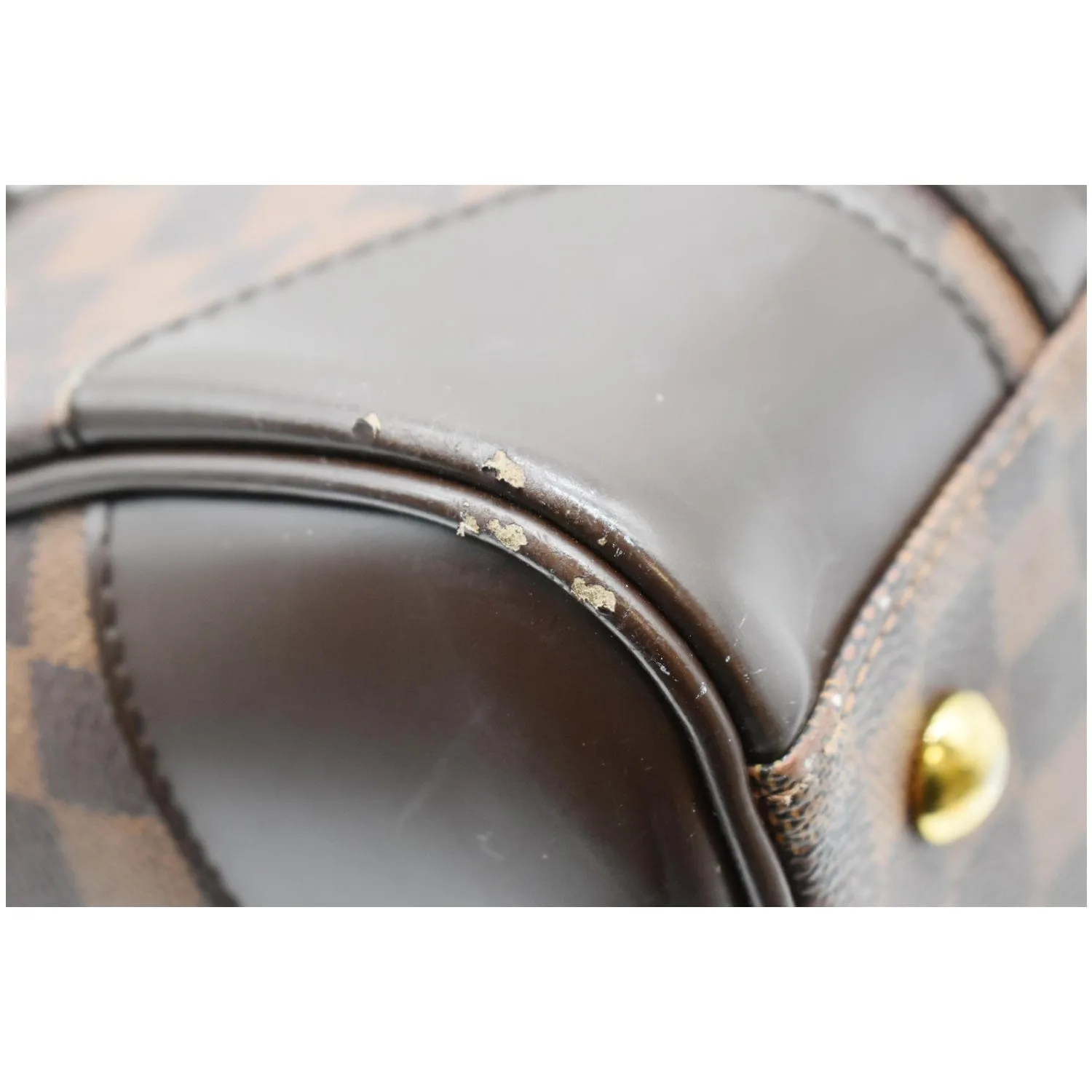 LOUIS VUITTON Berkeley Damier Ebene Satchel Bag Brown
