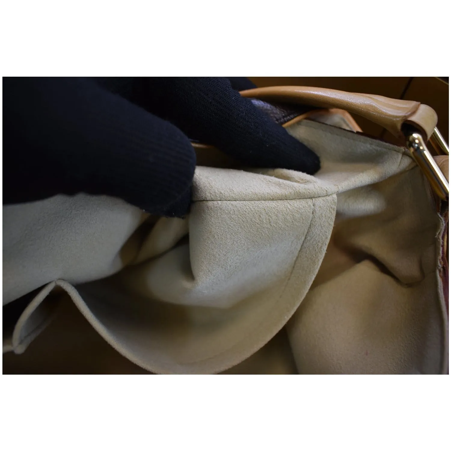 LOUIS VUITTON Beverly MM Monogram Canvas Satchel Bag Brown