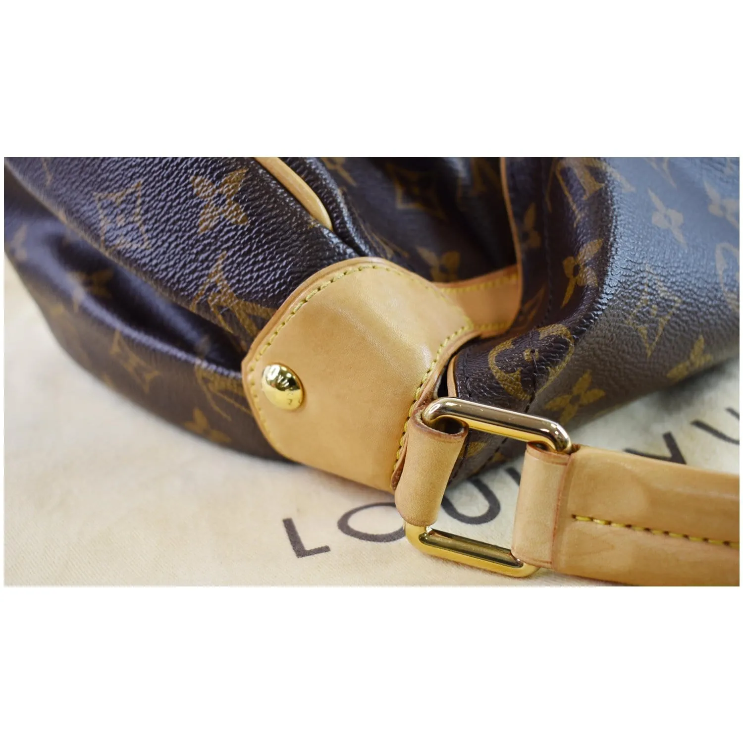 LOUIS VUITTON Beverly MM Monogram Canvas Satchel Bag Brown