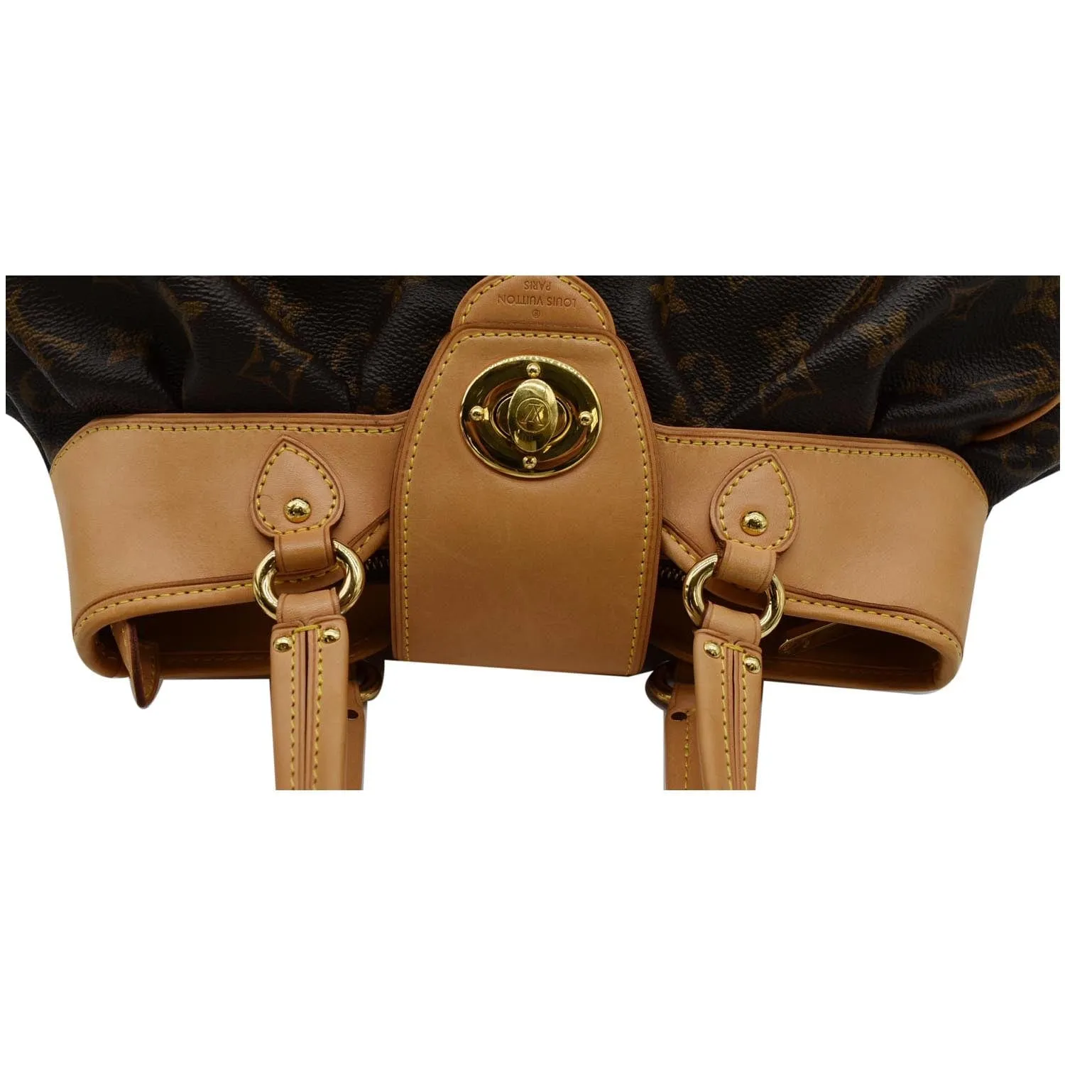 LOUIS VUITTON Boetie PM Monogram Canvas Satchel Bag Brown