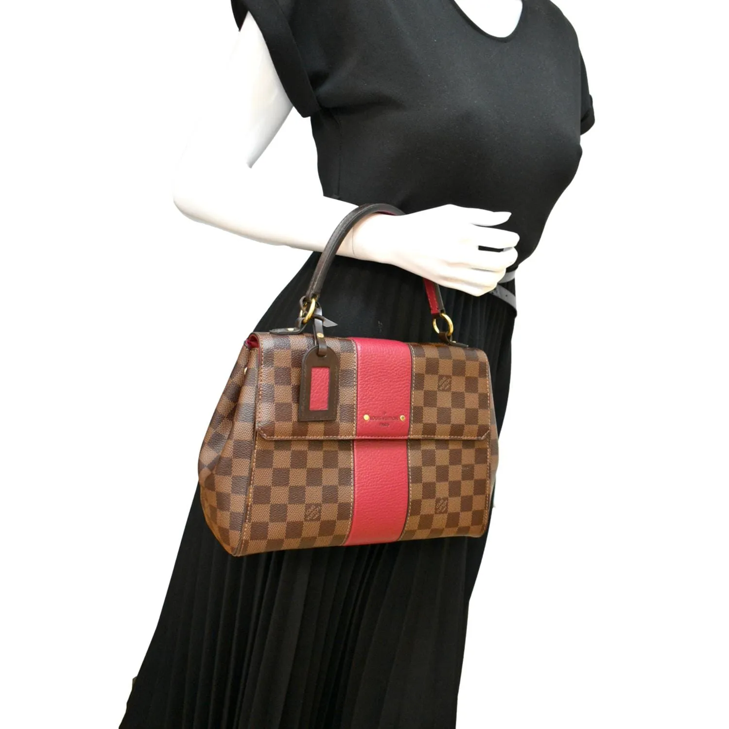 LOUIS VUITTON Bond Street MM Damier Ebene Satchel Bag Bordeaux