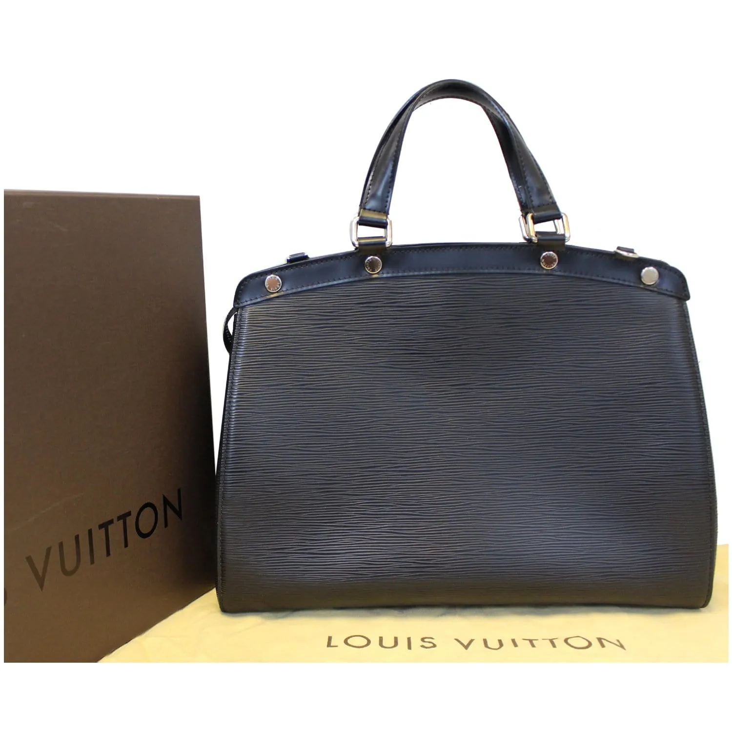LOUIS VUITTON Brea GM Epi Leather Satchel Bag Black