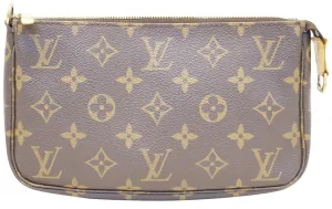 LOUIS VUITTON Brown Monogram Canvas Pochette Accessoires Pouch