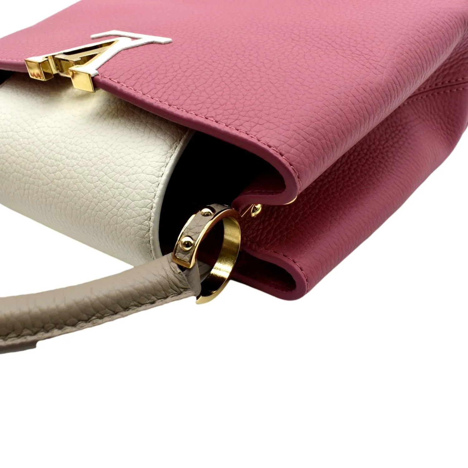 LOUIS VUITTON Capucines BB Leather Satchel Bag Scarlet Red