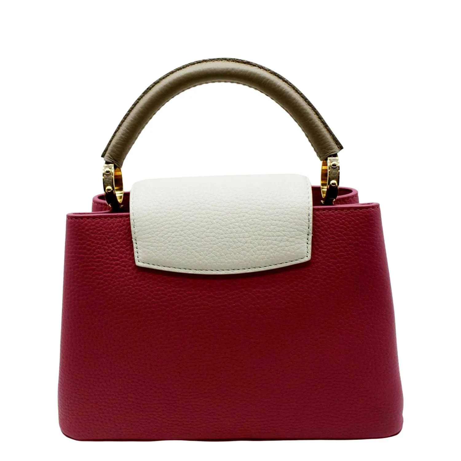 LOUIS VUITTON Capucines BB Leather Satchel Bag Scarlet Red