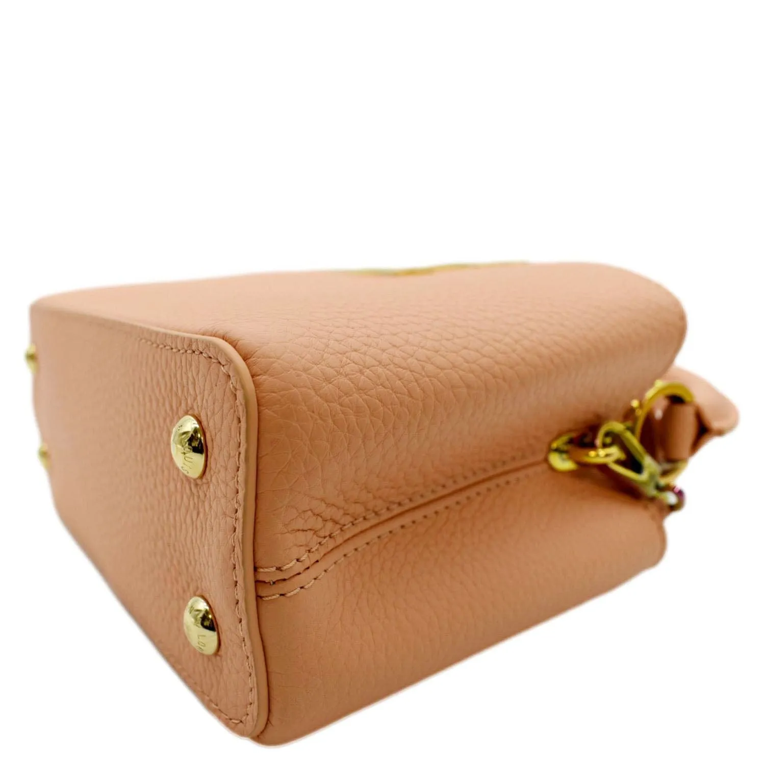 LOUIS VUITTON Capucines Mini Taurillon Python Leather Satchel Bag Topaze