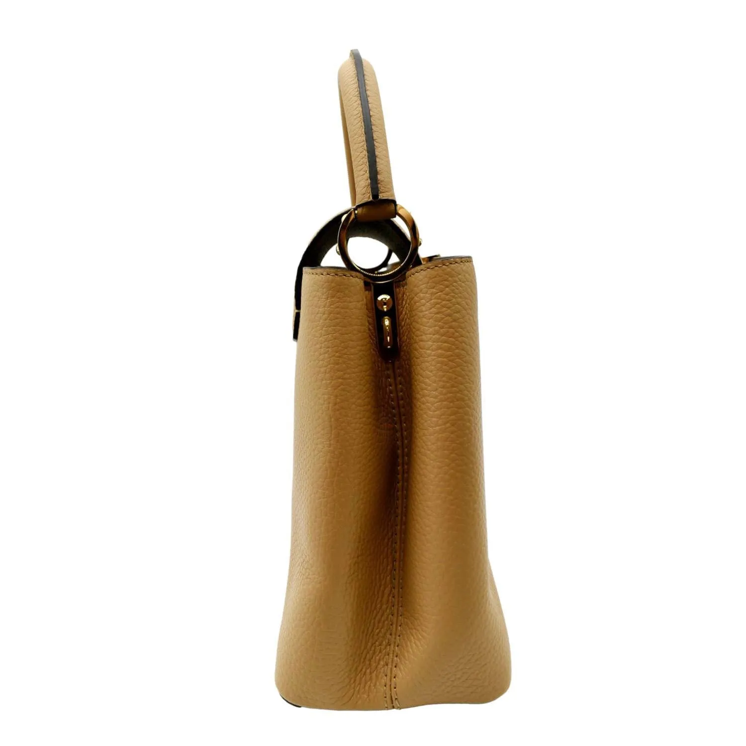 LOUIS VUITTON Capucines MM Taurillon Leather Satchel Bag Golden