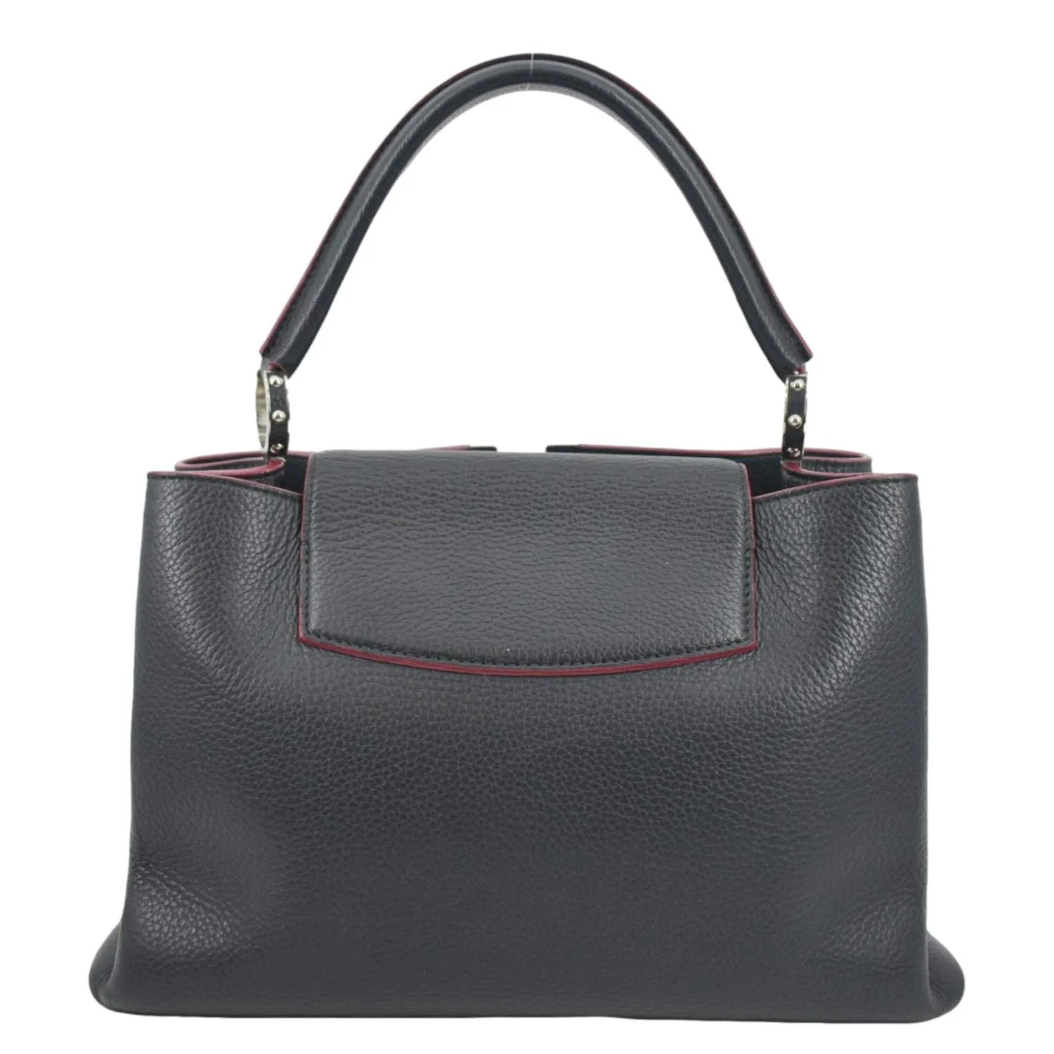 LOUIS VUITTON Capucines Taurillon Leather Satchel Bag Black