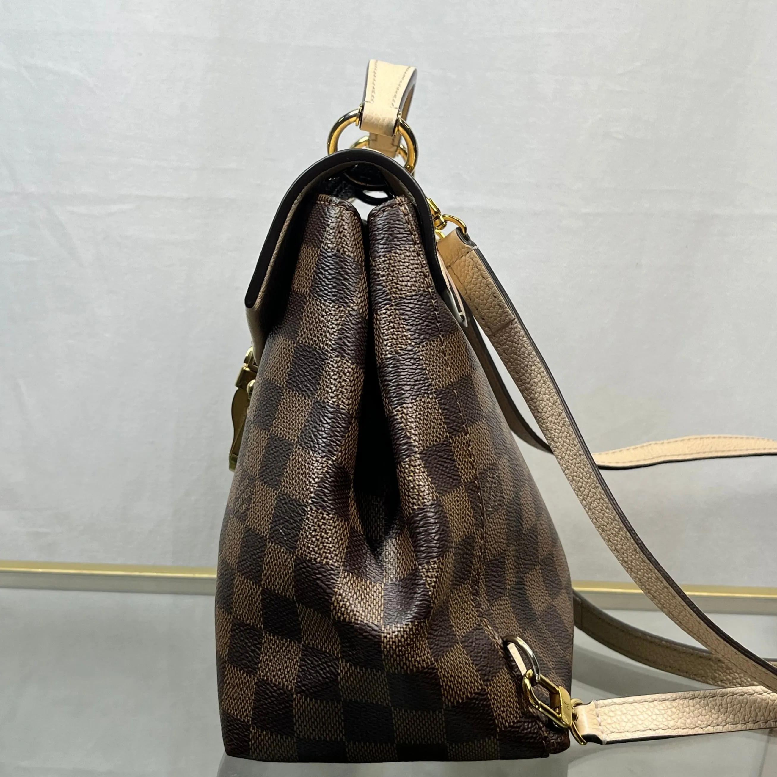 LOUIS VUITTON Clapton Creme Damier Ebene Canvas Backpack