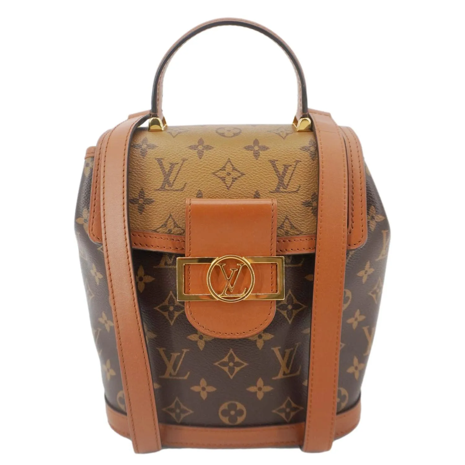 LOUIS VUITTON Dauphine PM Monogram Reverse Canvas Backpack Brown
