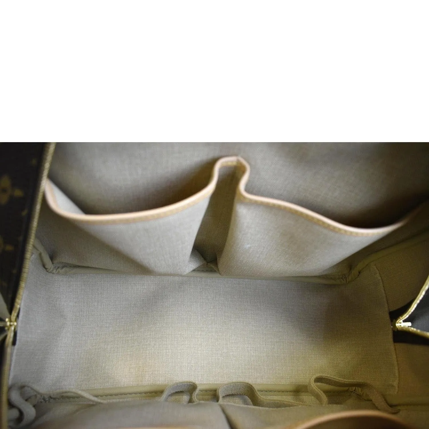 LOUIS VUITTON Deauville Bowling Monogram Canvas Satchel Bag Brown