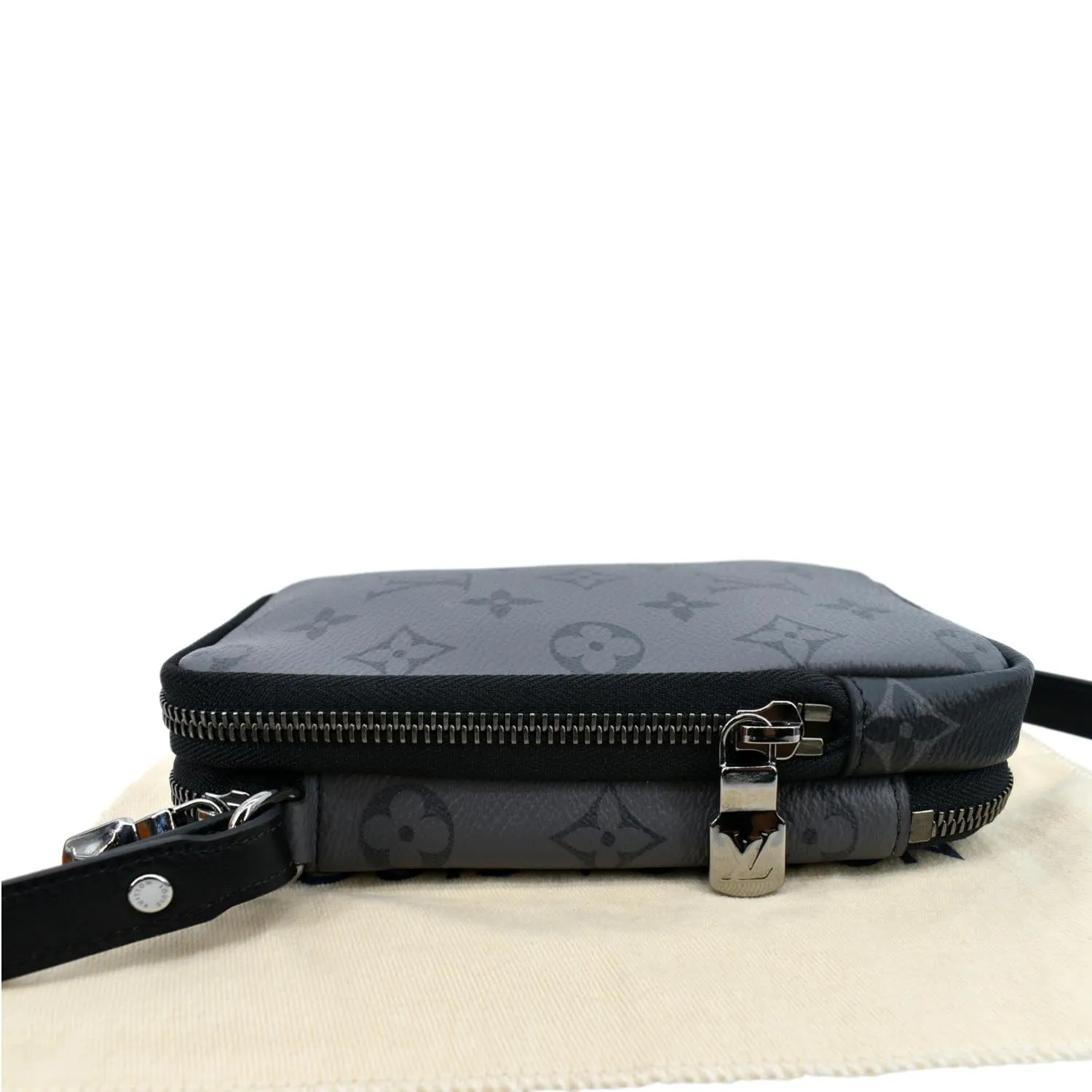 LOUIS VUITTON Double Monogram Eclipse Phone Pouch Black