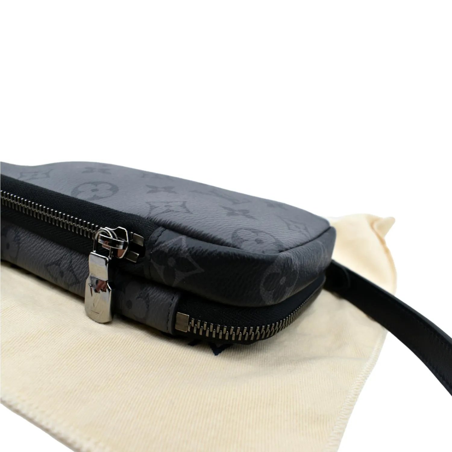 LOUIS VUITTON Double Monogram Eclipse Phone Pouch Black