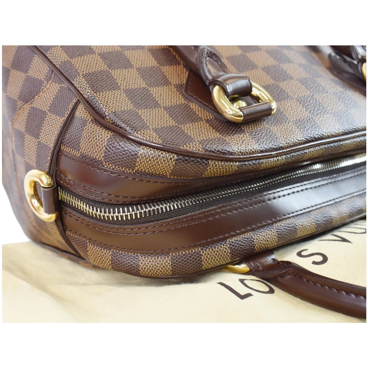 LOUIS VUITTON Duomo Damier Ebene Canvas Duomo Satchel Bag Brown