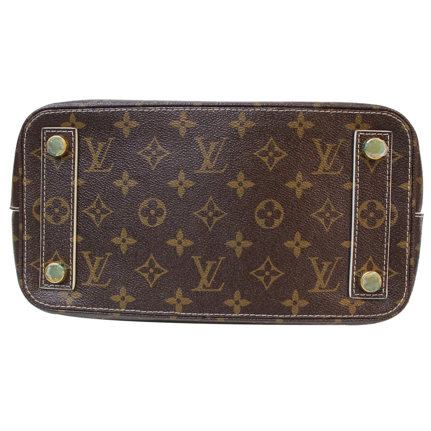 LOUIS VUITTON Fetish Lockit Monogram Leather Satchel Bag Brown