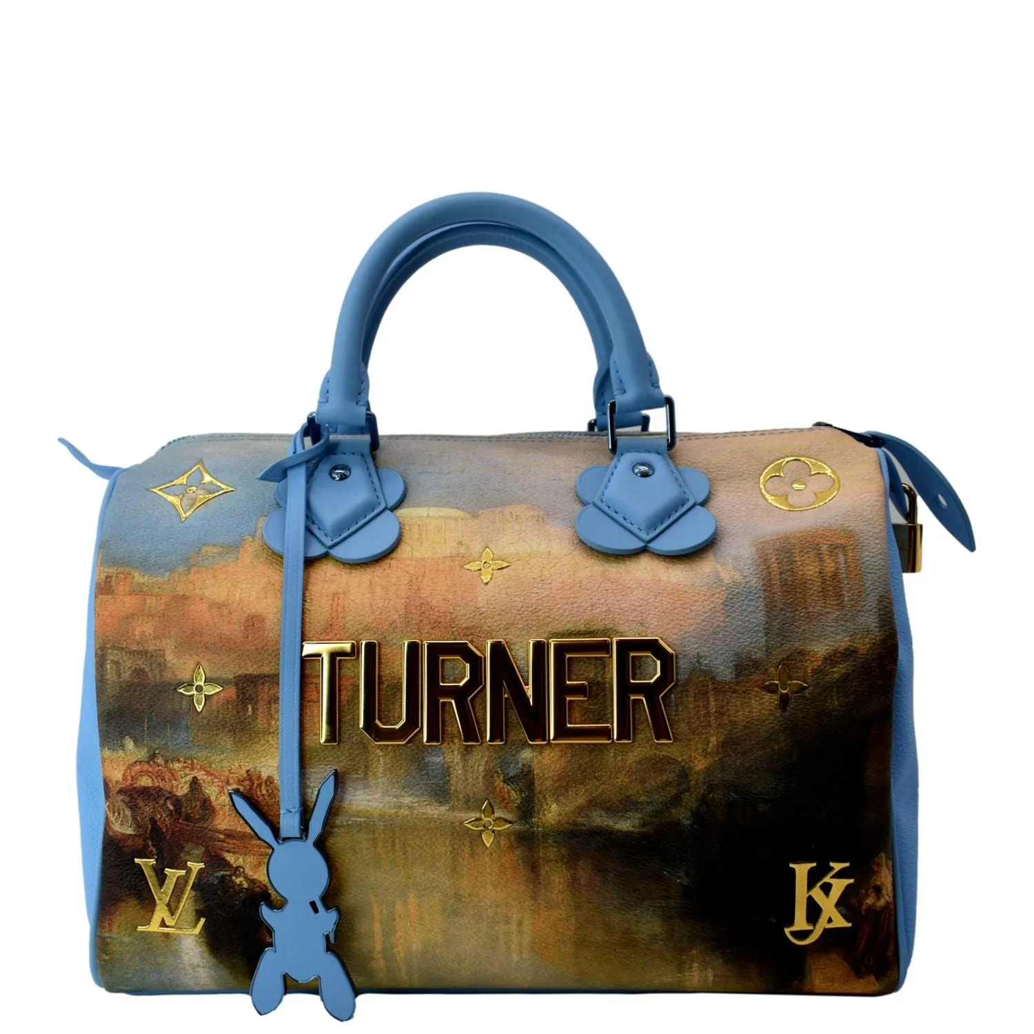 LOUIS VUITTON Jeff Koons Turner Speedy 30 Printed Canvas Satchel Bag Multicolor