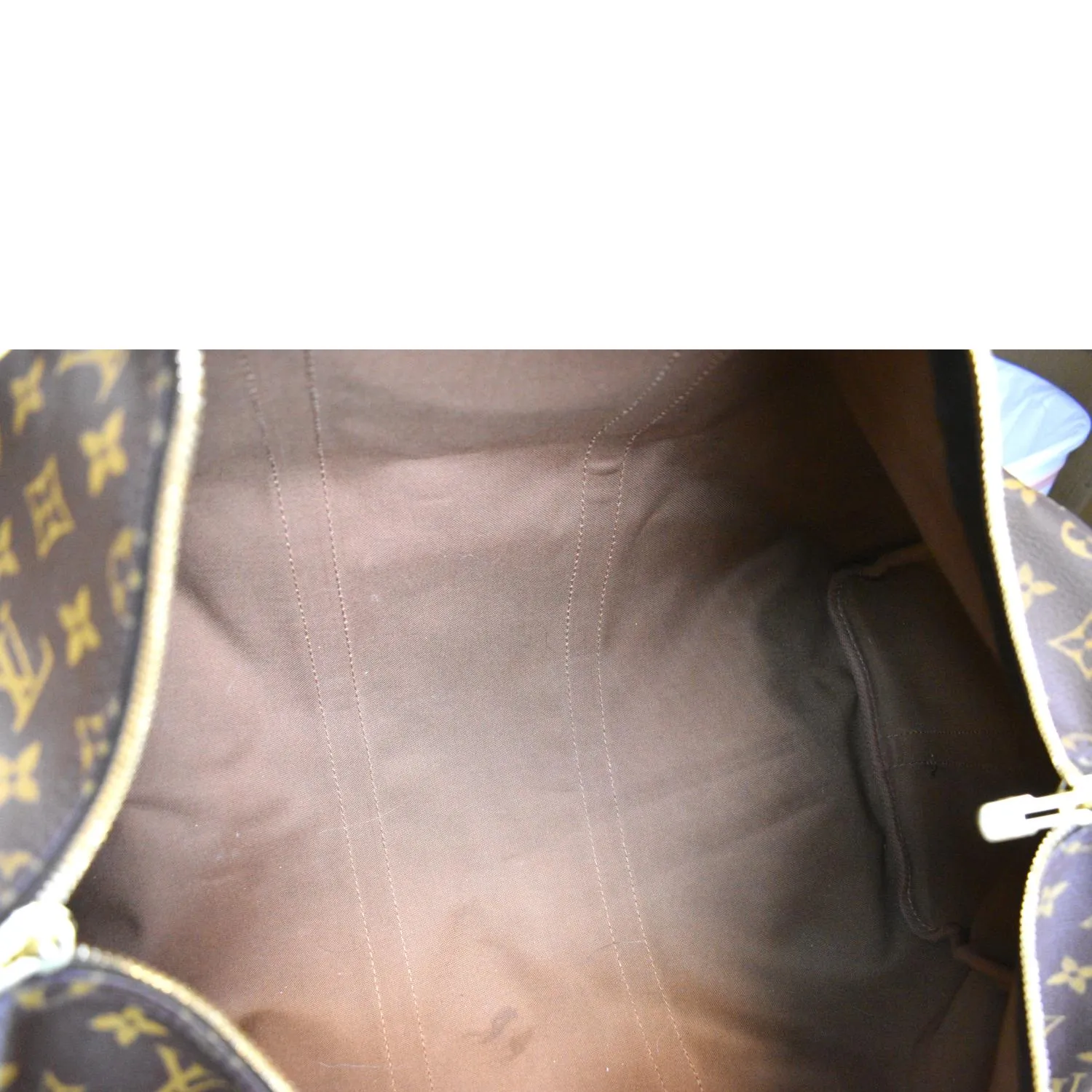 LOUIS VUITTON Keepall 50 Monogram Canvas Travel Bag Brown