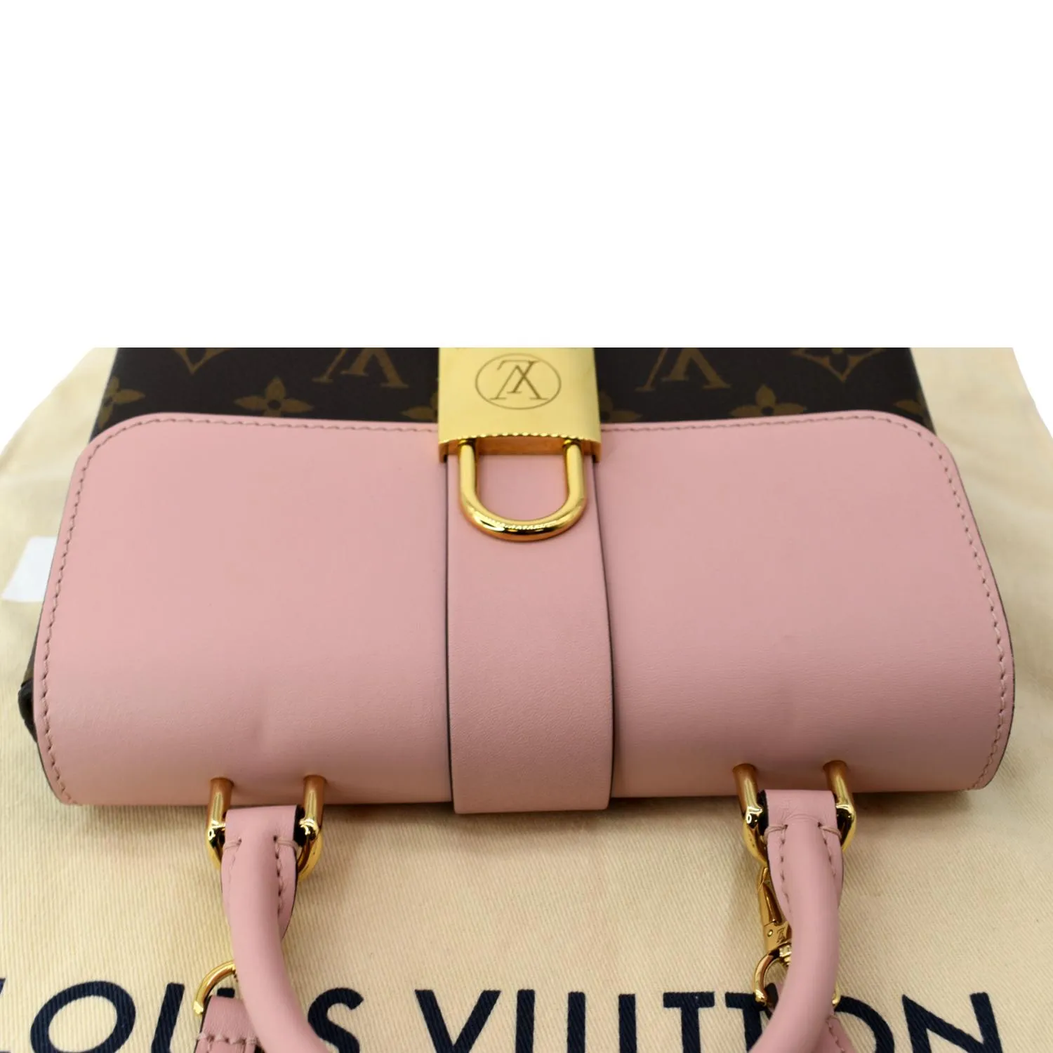 LOUIS VUITTON Locky BB Monogram Canvas Crossbody Bag Rose Poudre