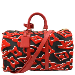 LOUIS VUITTON LVxUF Keepall Bandouliere 45 Tufted Monogram Satchel Bag Bicolor
