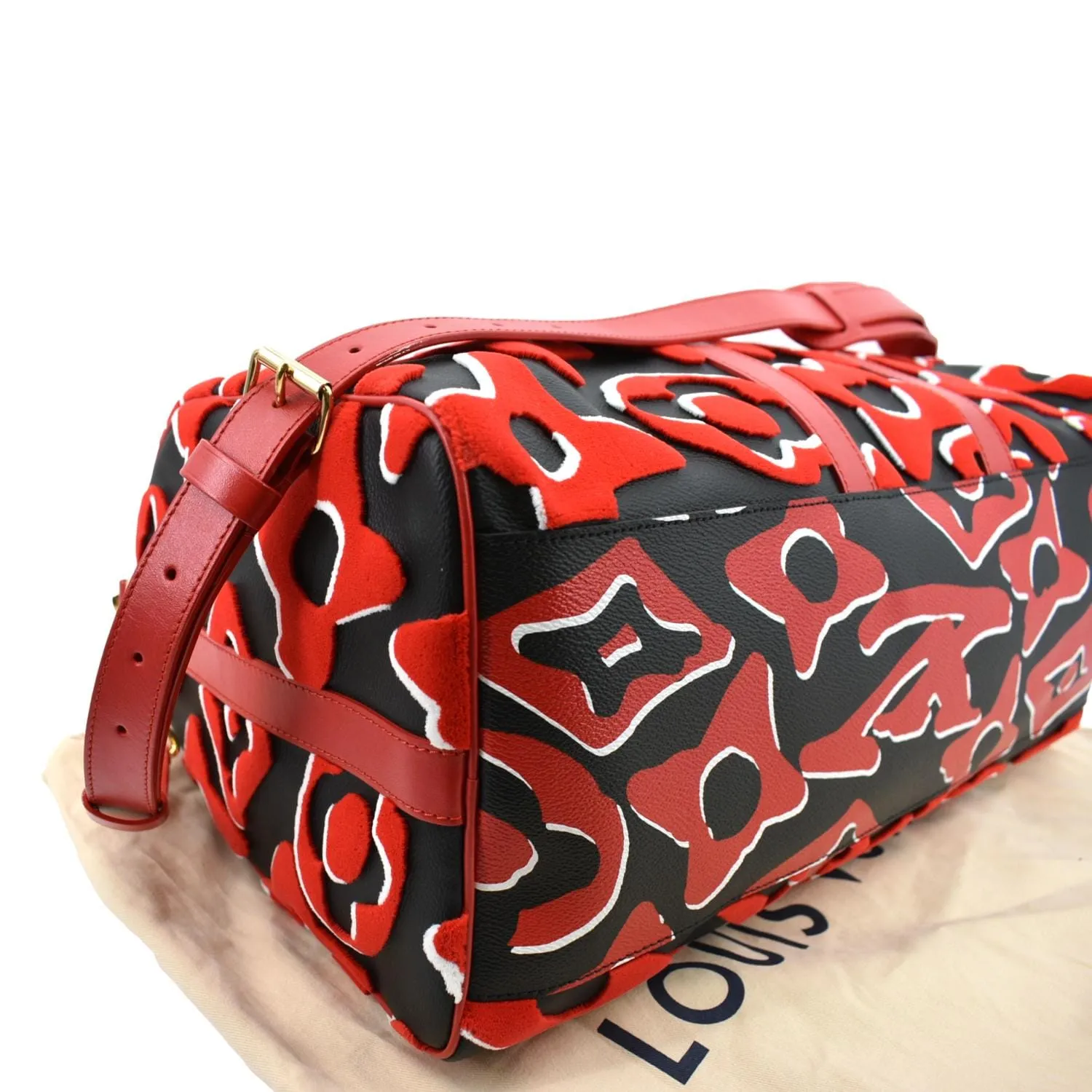 LOUIS VUITTON LVxUF Keepall Bandouliere 45 Tufted Monogram Satchel Bag Bicolor
