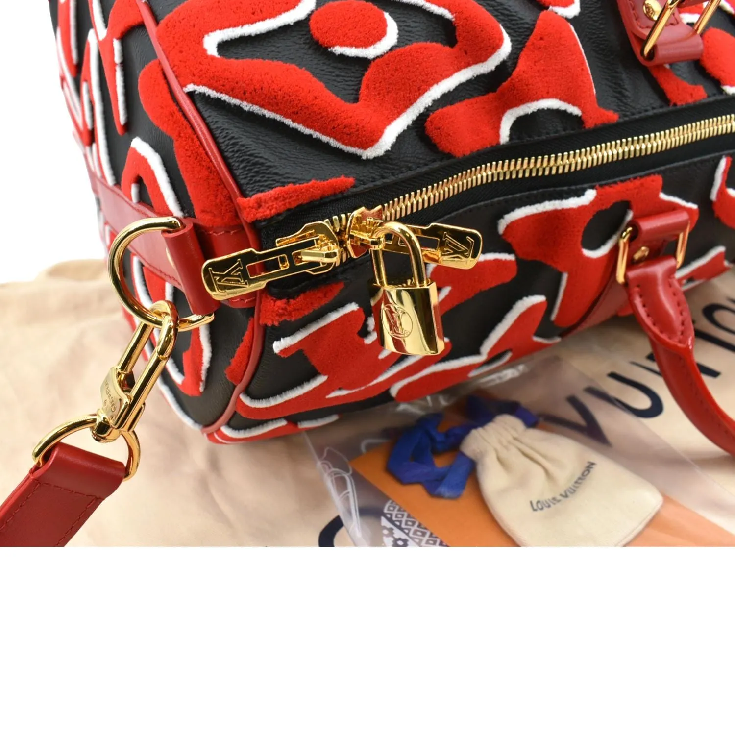 LOUIS VUITTON LVxUF Keepall Bandouliere 45 Tufted Monogram Satchel Bag Bicolor