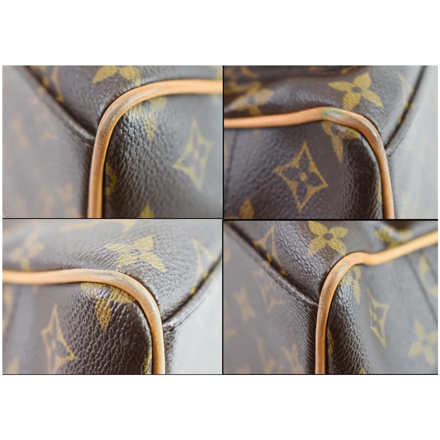 LOUIS VUITTON Manhattan GM Monogram Canvas Satchel Bag Brown