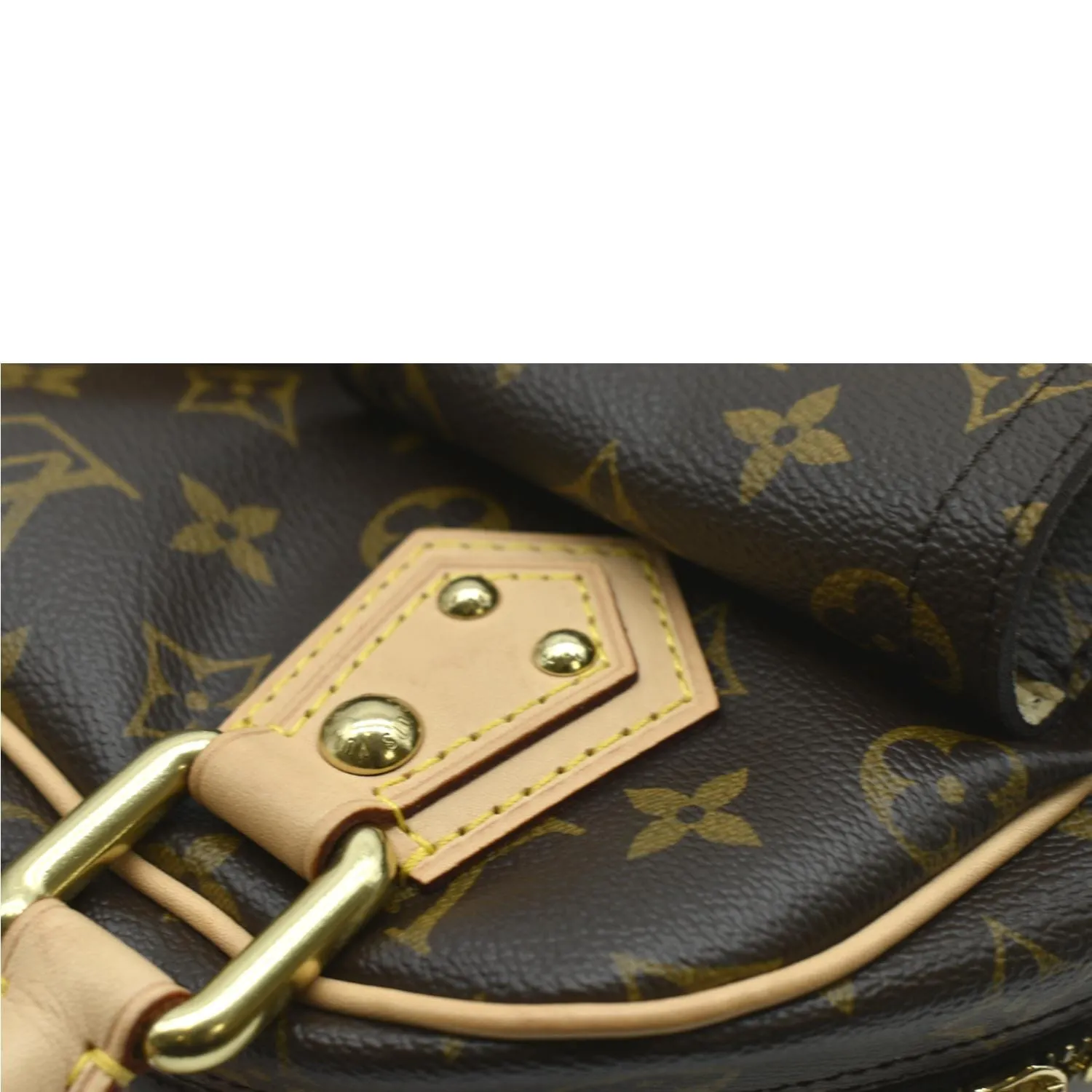 LOUIS VUITTON Manhattan PM Monogram Canvas Satchel Bag Brown