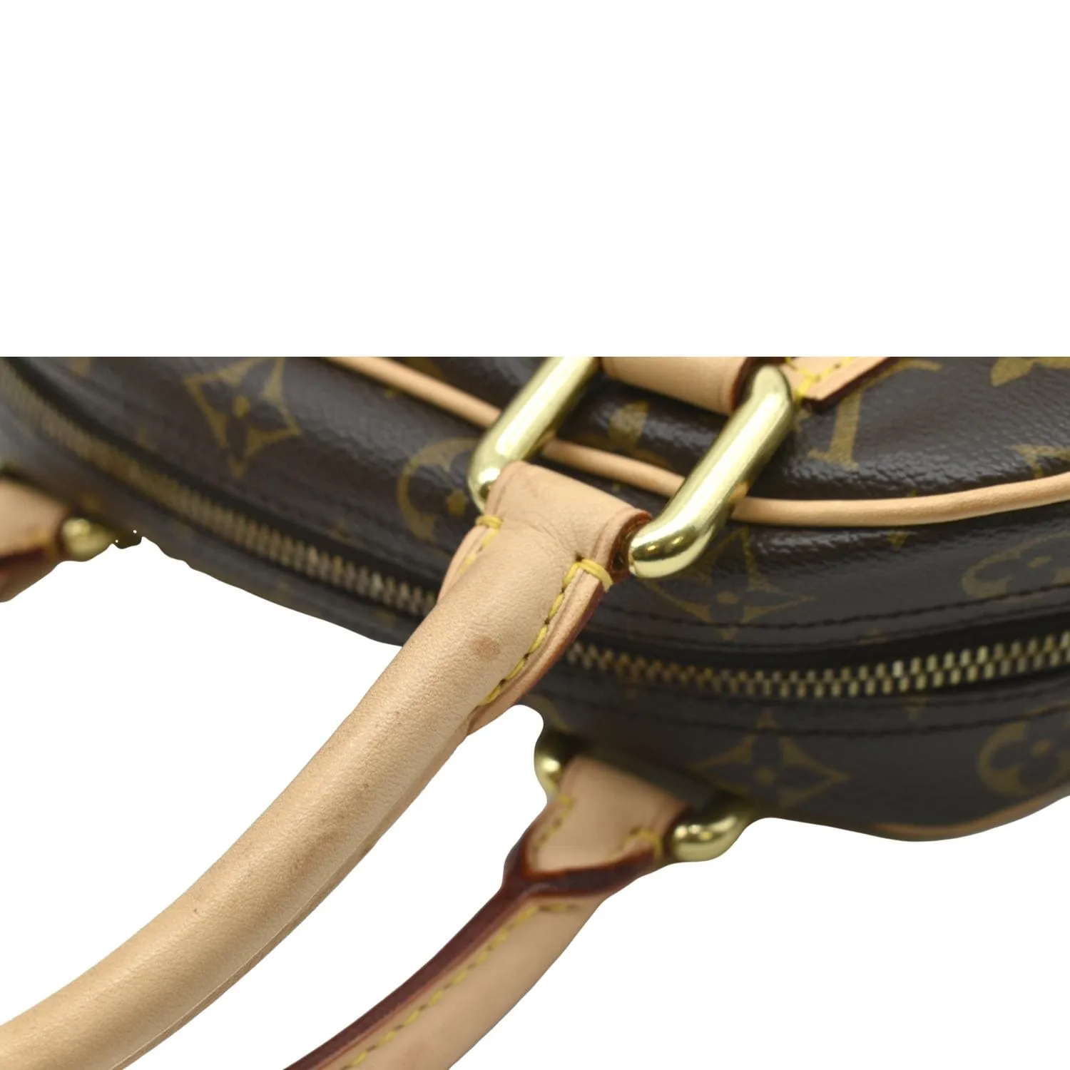 LOUIS VUITTON Manhattan PM Monogram Canvas Satchel Bag Brown