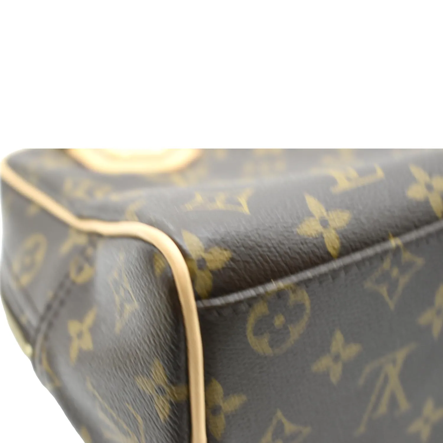 LOUIS VUITTON Manhattan PM Monogram Canvas Satchel Bag Brown