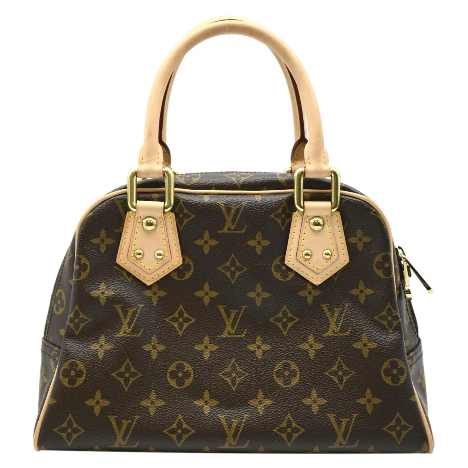 LOUIS VUITTON Manhattan PM Monogram Canvas Satchel Bag Brown