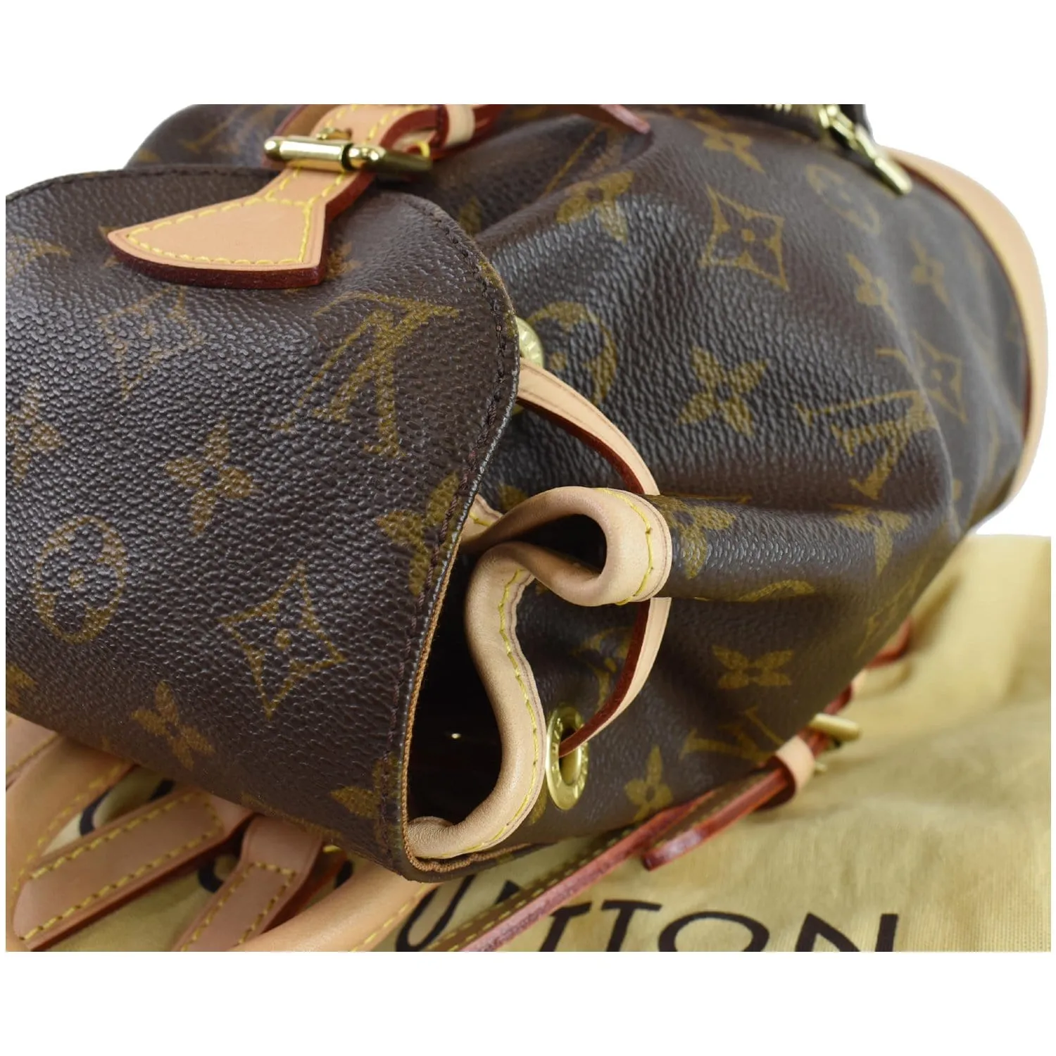 LOUIS VUITTON Mini Montsouris Monogram Canvas Backpack Bag Brown